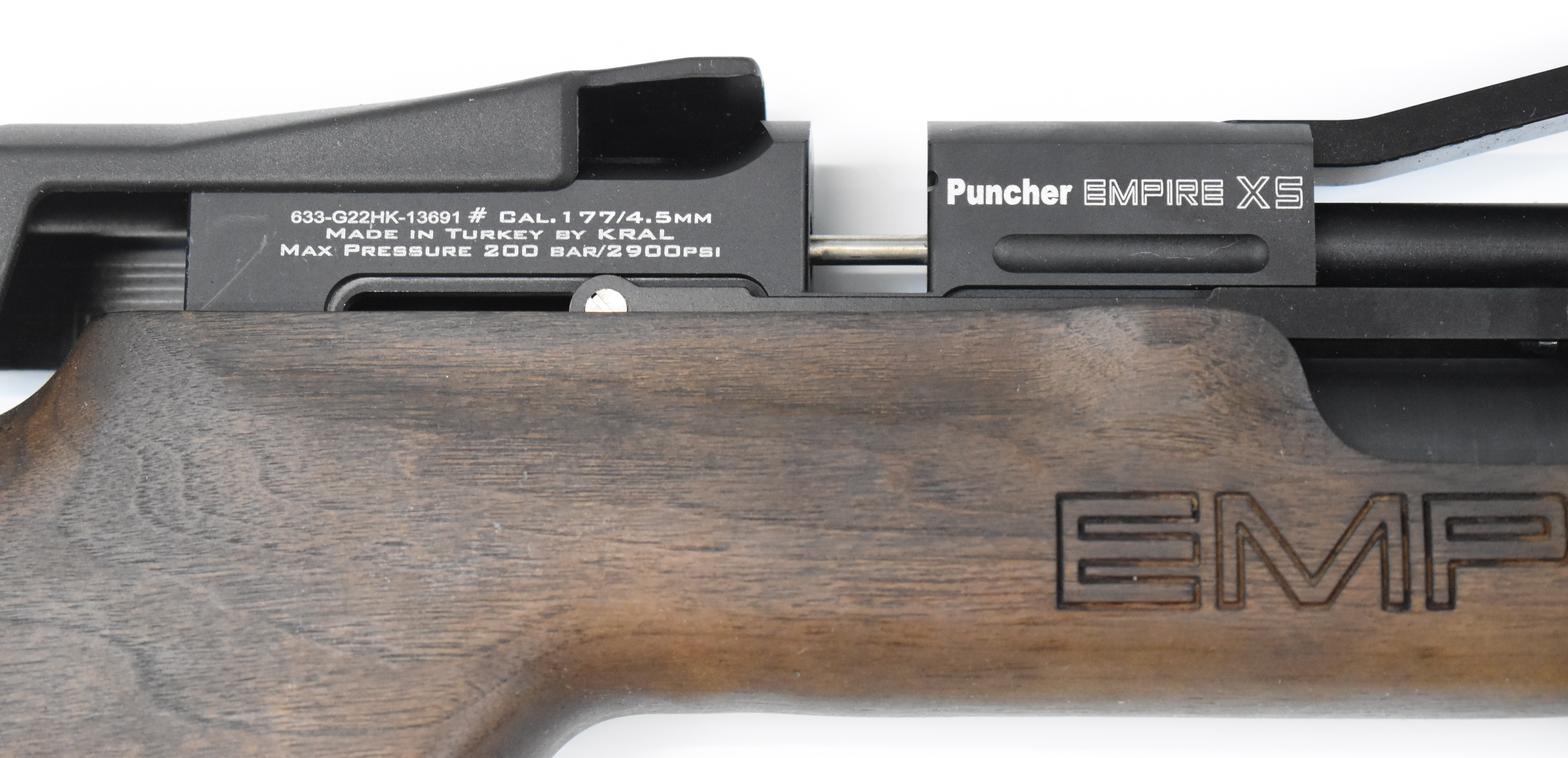 Kral Puncher Empire XS .177 PCP carbine air rifle with textured pistol grip, two 14-shot magazines - Image 5 of 9