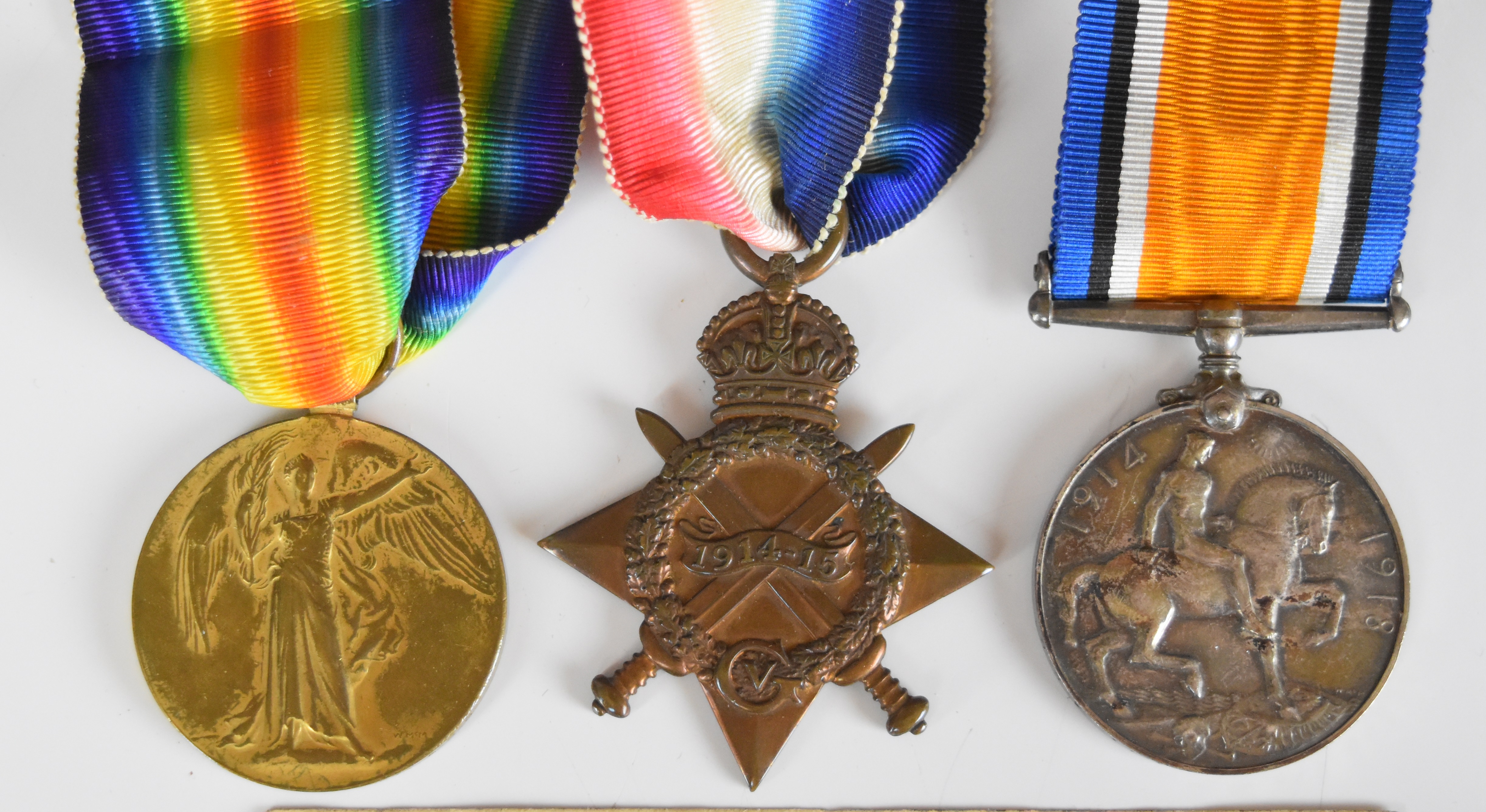 British Army WW1 medal trio comprising 1914/1915 Star, War Medal and Victory Medal named to 38207 - Image 2 of 11