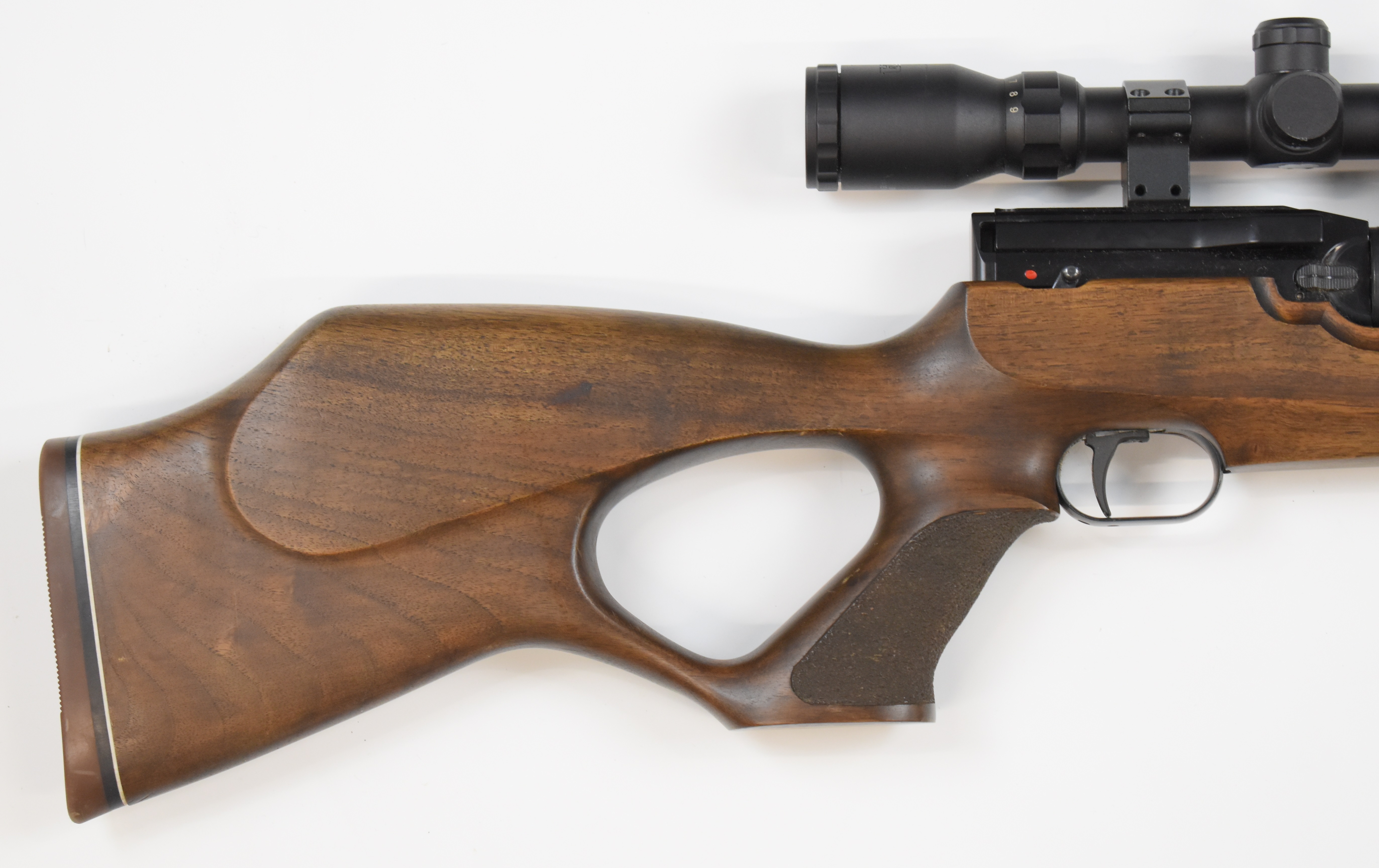 Weihrauch HW100 .22 PCP air rifle with textured semi-pistol grip, raised cheek piece, adjustable - Image 3 of 11