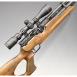 Weihrauch HW100 .22 PCP air rifle with textured semi-pistol grip, raised cheek piece, adjustable