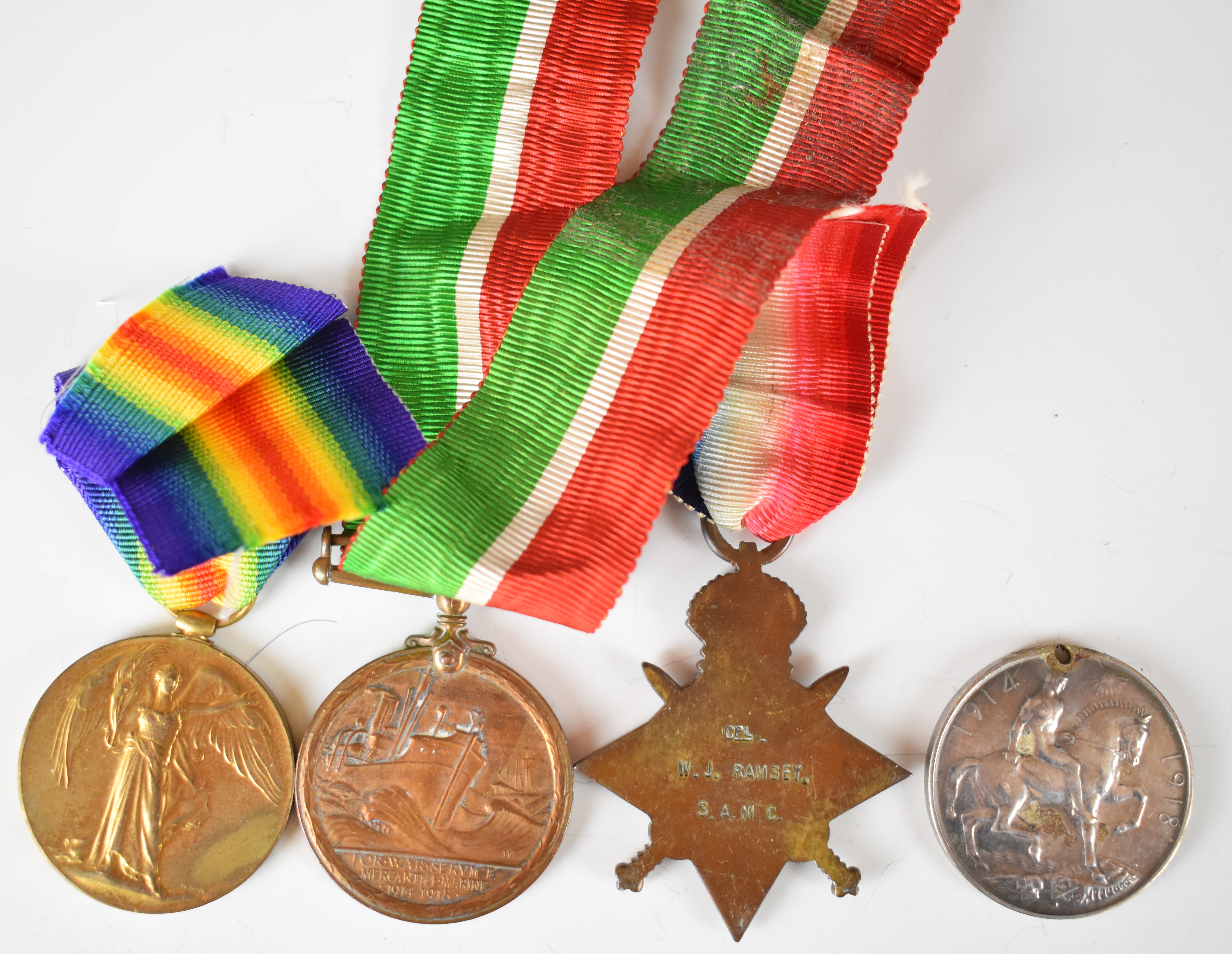 Four WW1 medals comprising War Medal and Mercantile Marine Medal named to Daniel Jones, 1914/1915 - Image 6 of 6