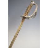 American Civil War sword with wooden grip, two bar hilt, US 1864 AGM to ricasso and Crosby