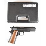 BBM Bruni 96 8mm blank firing pistol with wooden grips, in original box with instruction manual