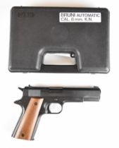BBM Bruni 96 8mm blank firing pistol with wooden grips, in original box with instruction manual