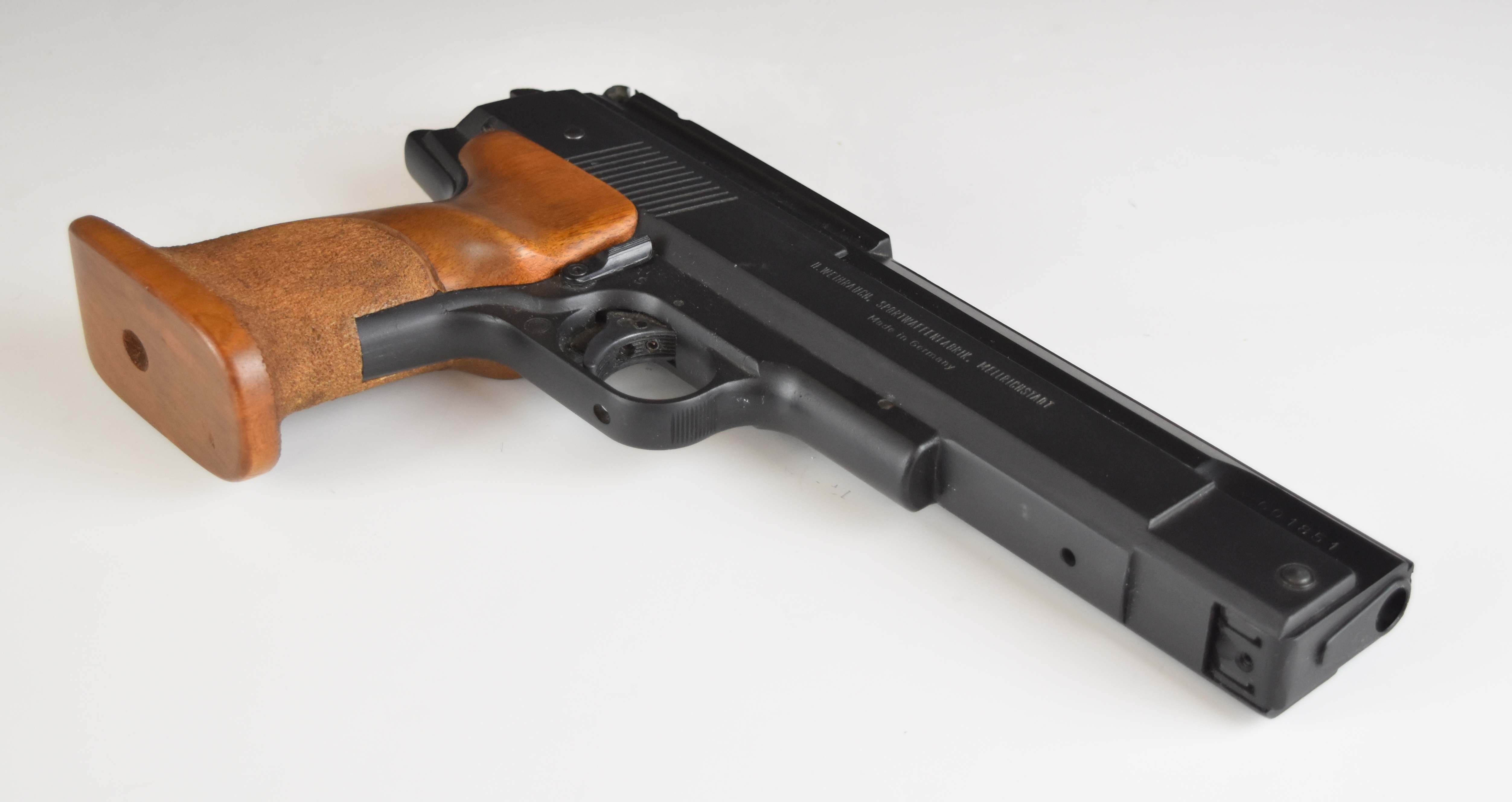 Weihrauch HW75 .177 air pistol with shaped and textured wooden grips and adjustable sights and - Image 4 of 12