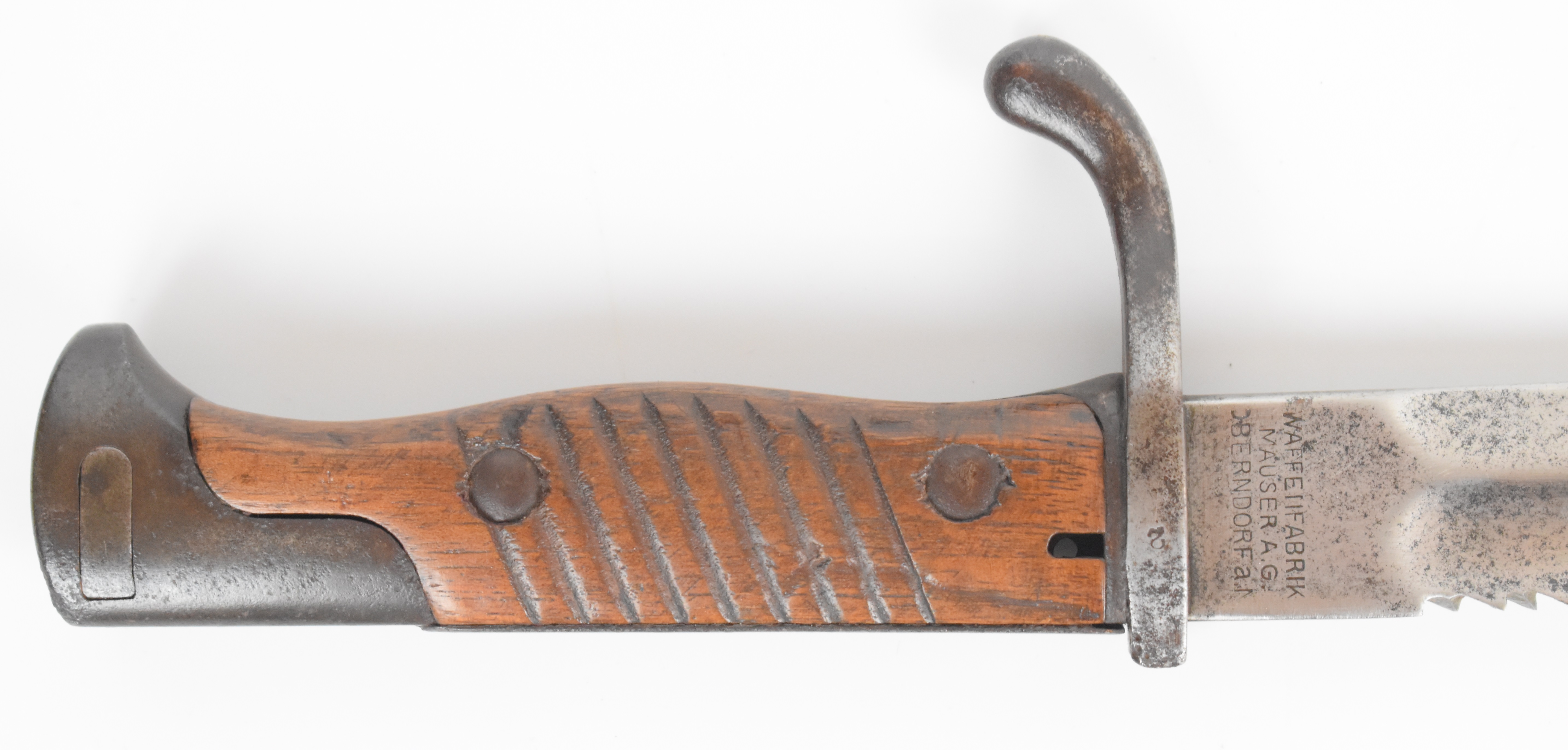 Imperial German WW1 1898/05 pattern saw back bayonet with trimmed muzzle ring, flashguard, - Image 5 of 7