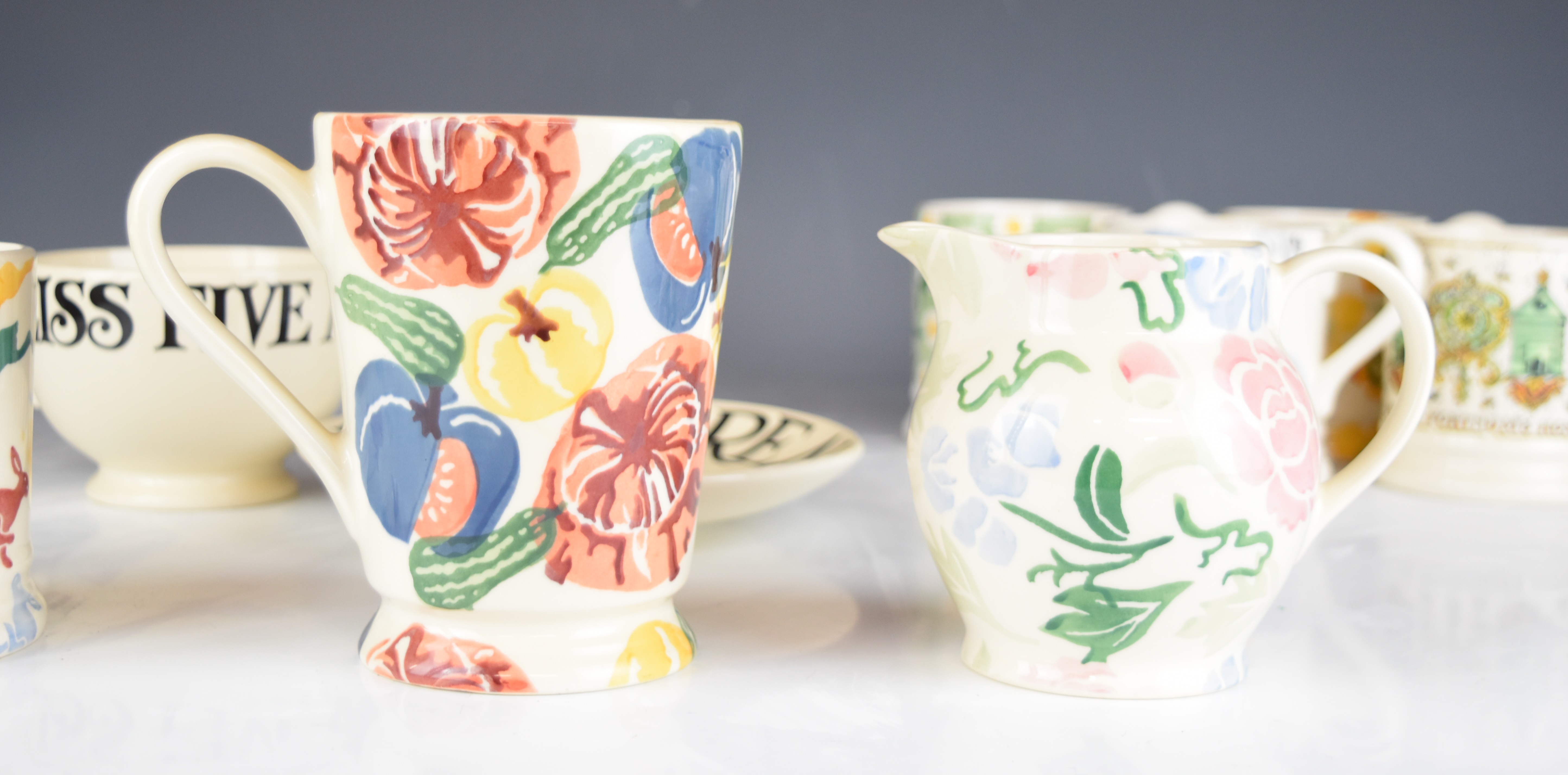 Emma Bridgewater ceramics including a tazza with pansy decoration, mugs, cups and saucers, glasses - Image 6 of 18