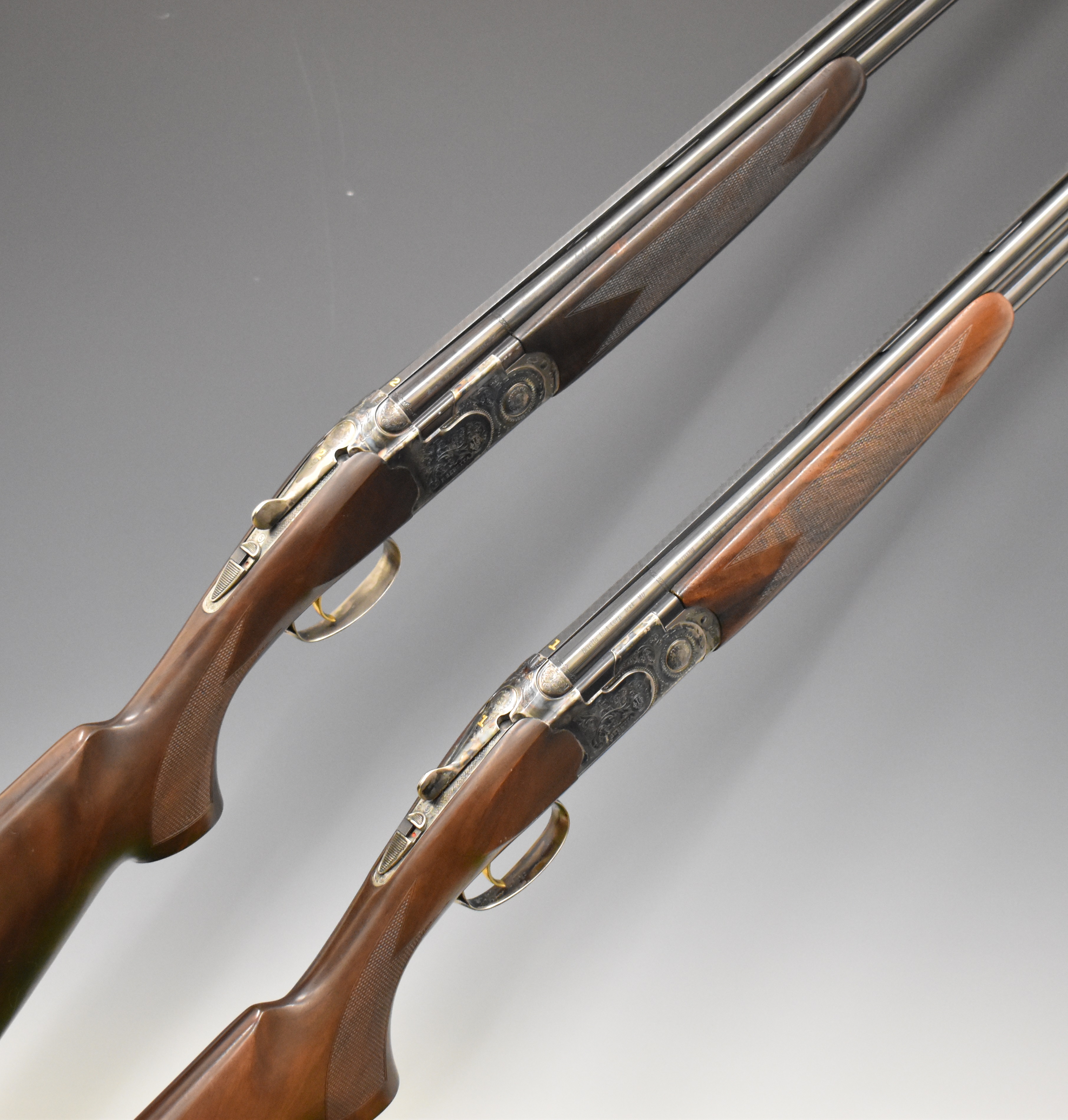 A pair of Beretta Silver Pigeon C 20 bore over and under ejector shotguns each with named and - Image 13 of 24