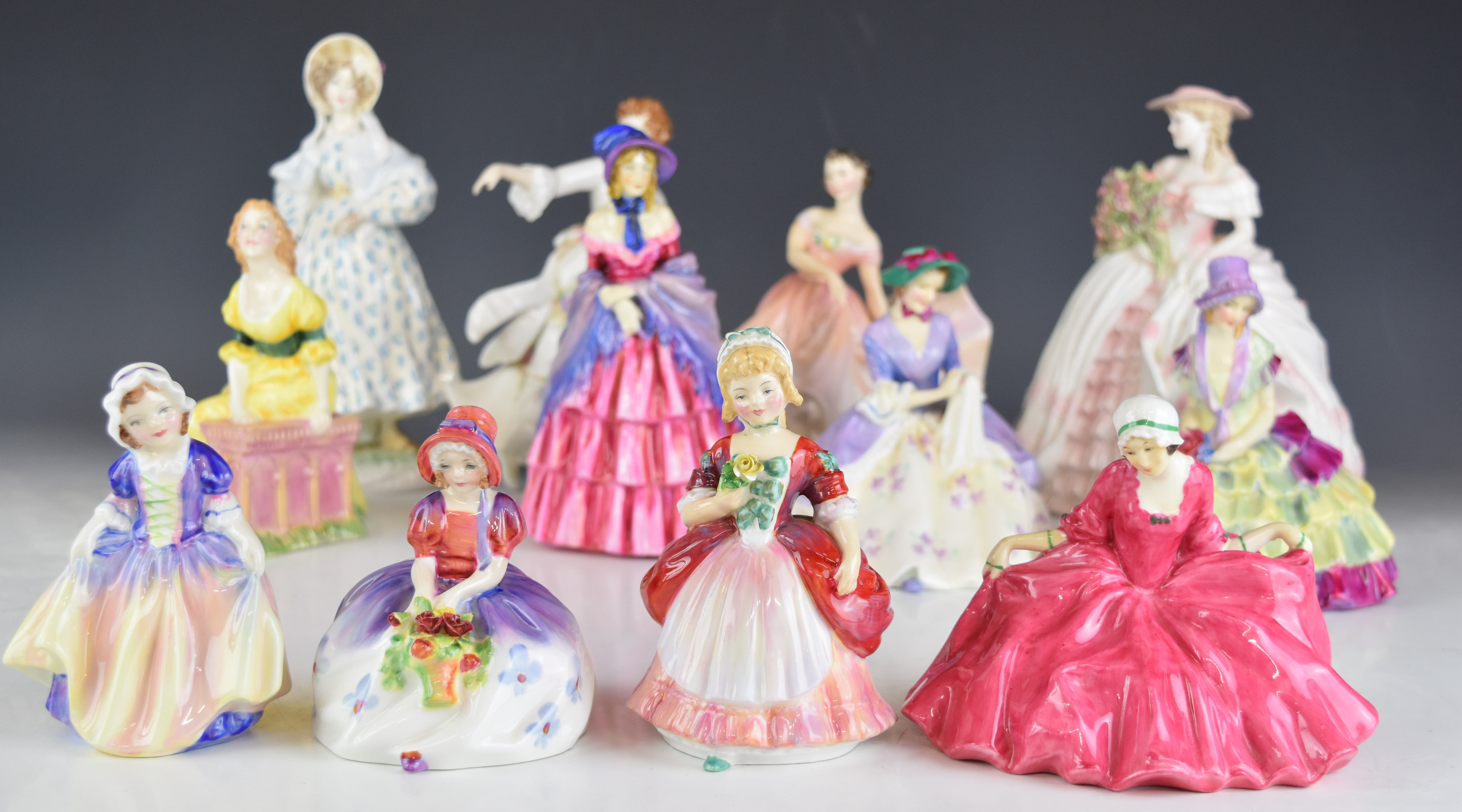 Large collection of Royal Doulton, Royal Worcester and Coalport figurines with limited edition and - Image 3 of 14
