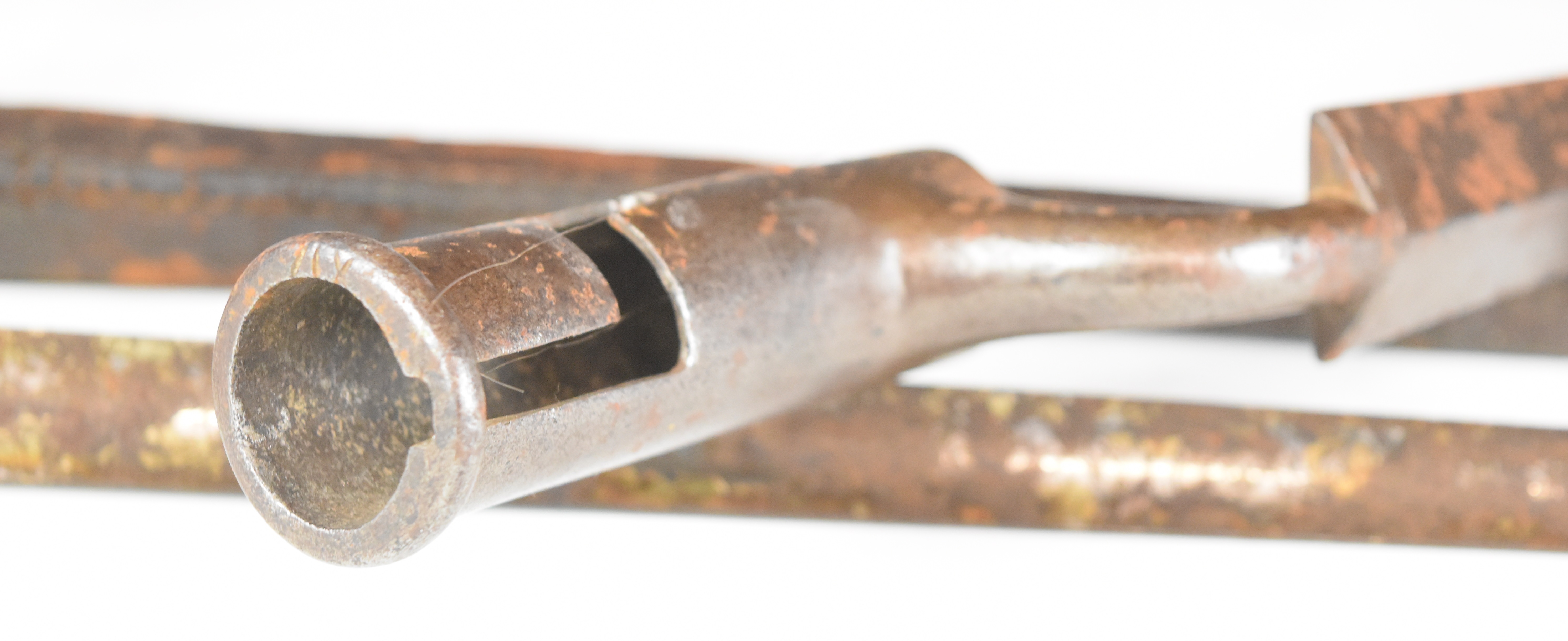 British Martini Henry socket bayonet with 54cm blade and scabbard, together with two other socket - Image 6 of 9