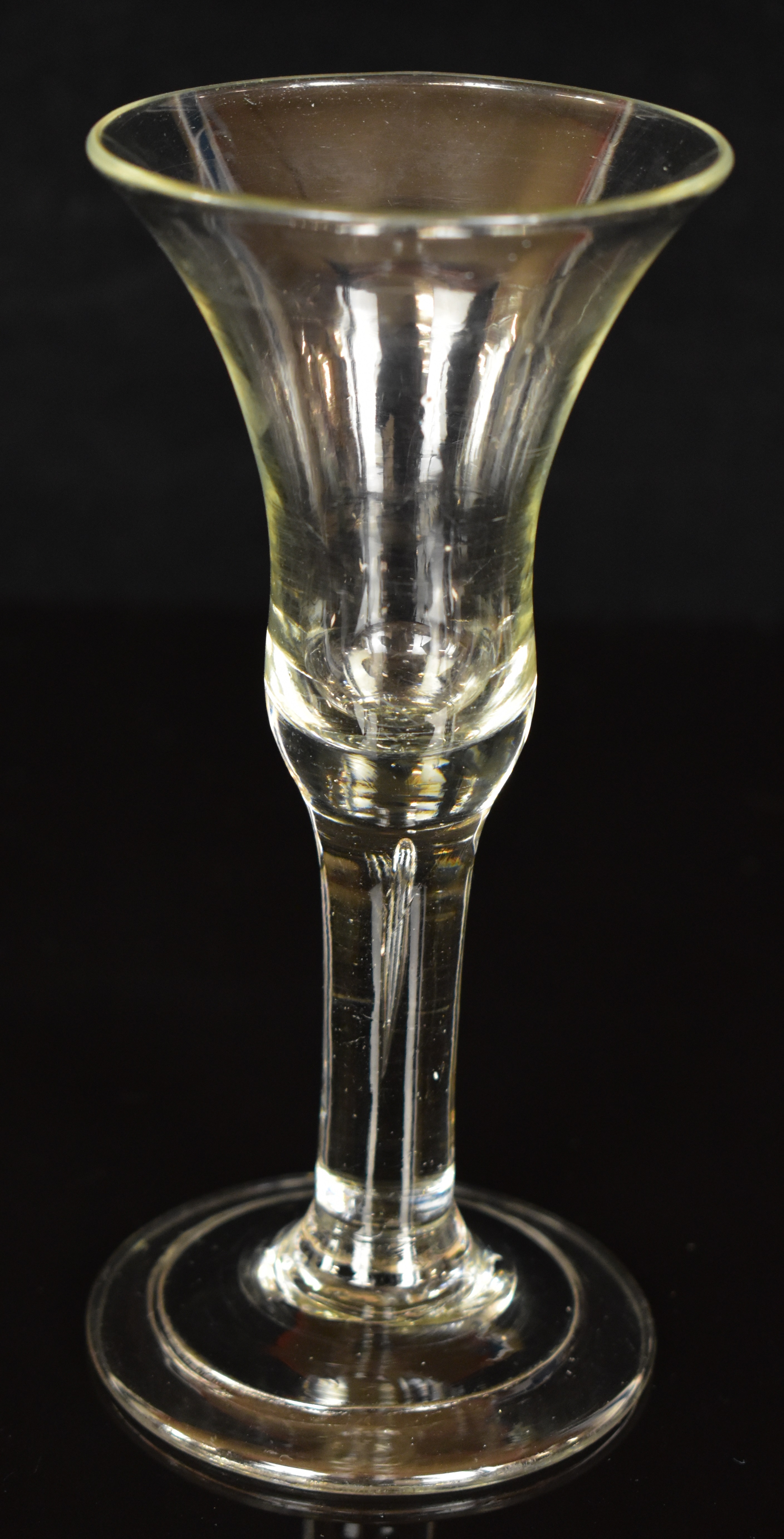 Three Georgian clear drinking glasses, one with cotton twist stem, one with air twist stem and the - Image 4 of 8