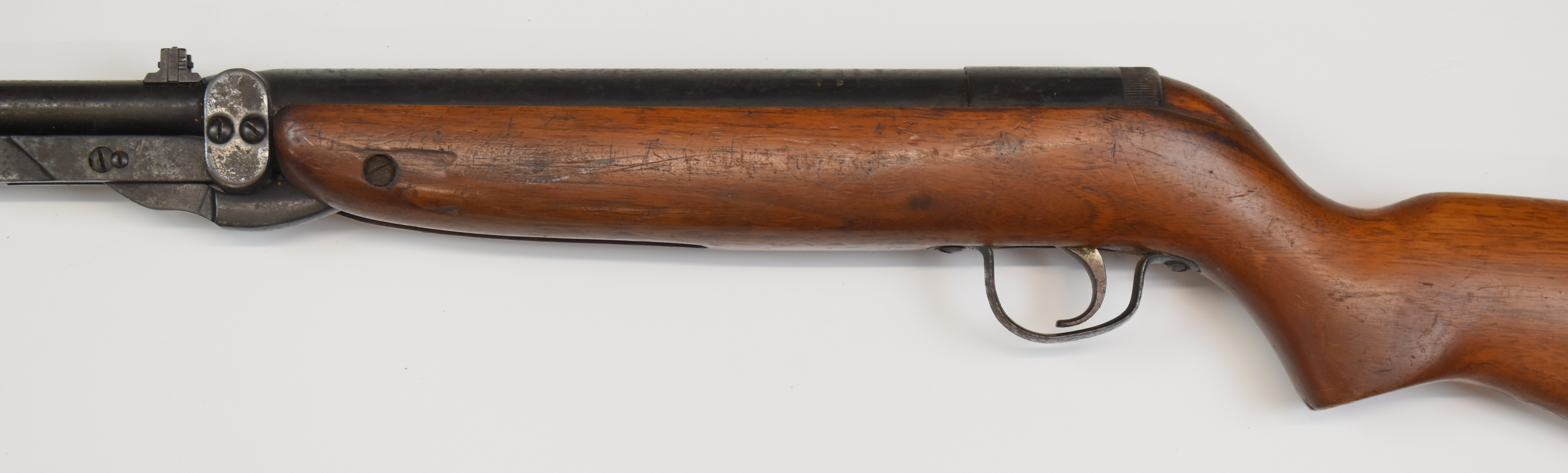 Webley Mark 3 .22 under-lever air rifle with plaque inset to the stock, semi-pistol grip and - Image 8 of 10