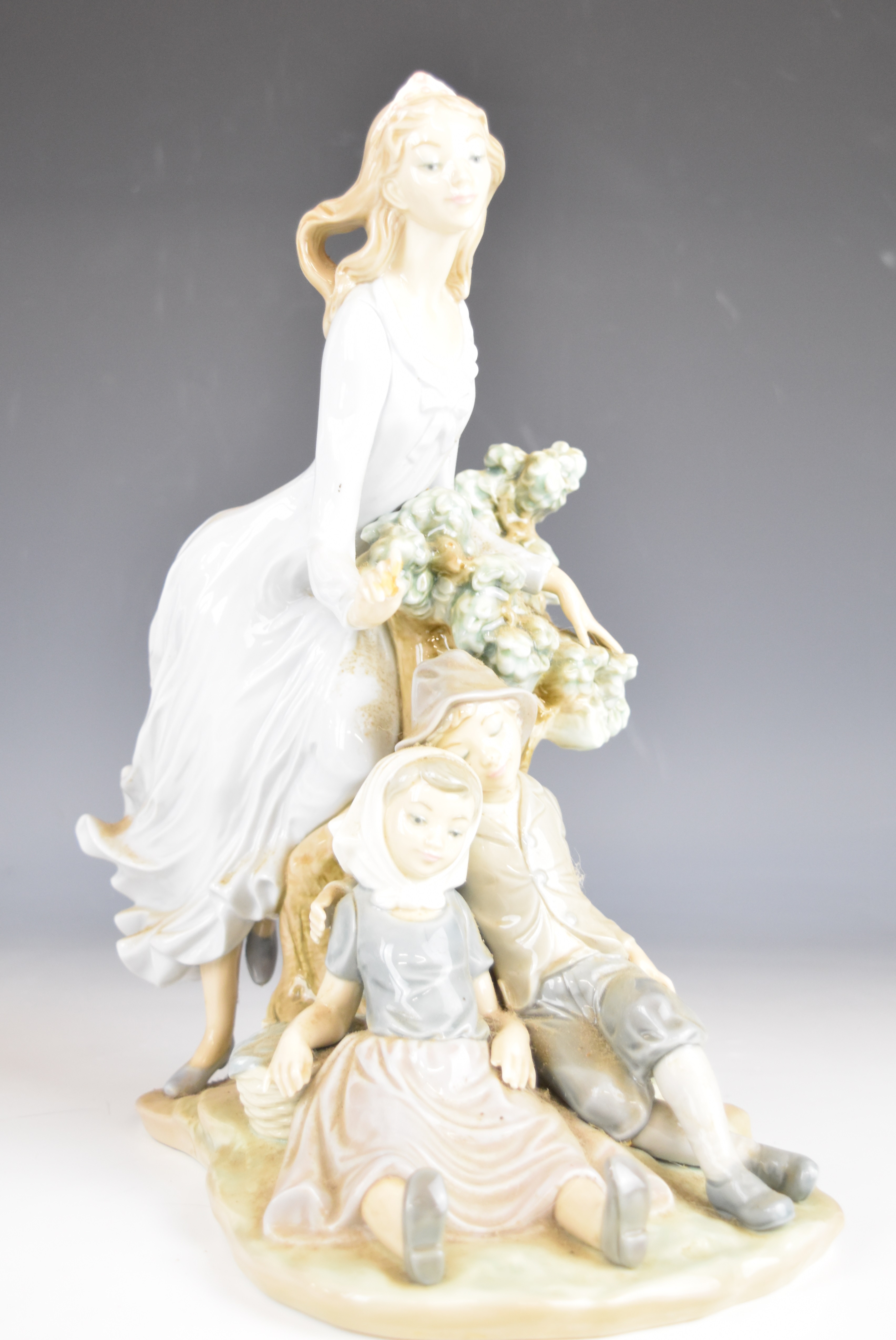 Three Lladro figurines including a lady with children, tallest 29cm - Image 11 of 14