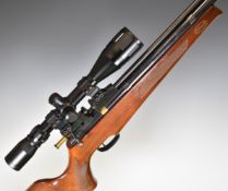 Titan/ Falcon .22 bolt-action PCP air rifle, probably by John Bowkett, with two 8-shot magazines,