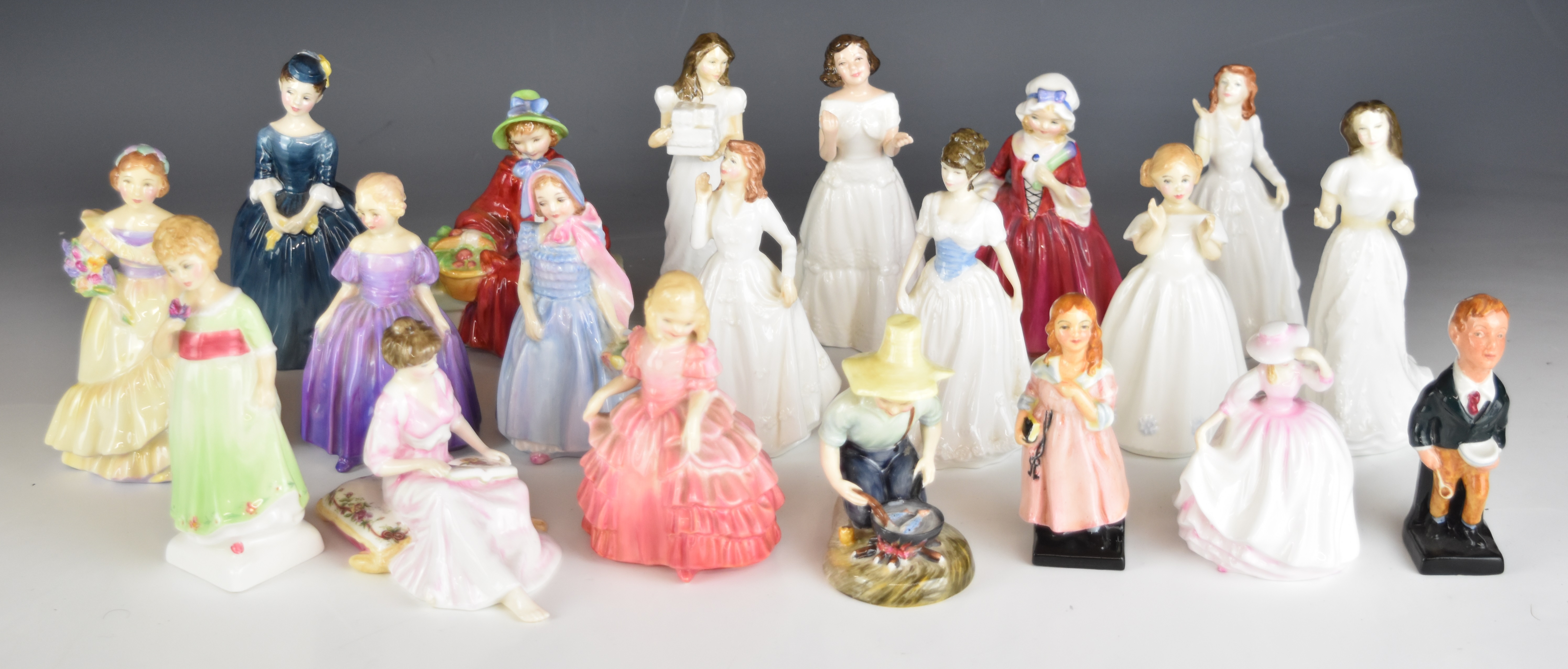 Ten Royal Doulton figurines including Kate Greenaway, Tess, Rose, Lavinia, Linda, two Dickens - Image 8 of 14