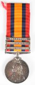 Queen's South Africa Medal with clasps for Orange Free State, Defence of Mafeking and Transvaal,
