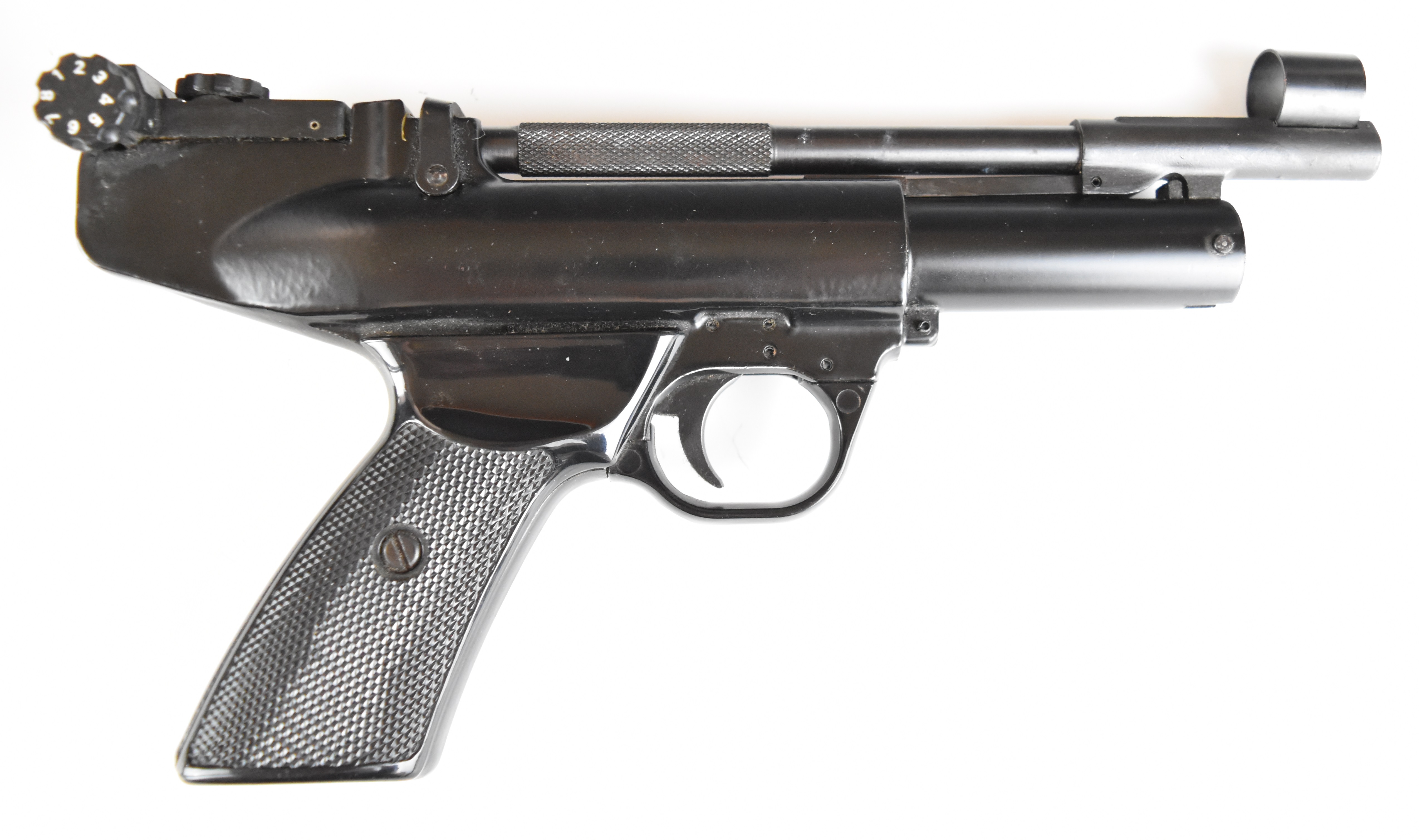 Webley Hurricane .22 target air pistol with shaped and chequered grips and adjustable sights, - Image 2 of 11