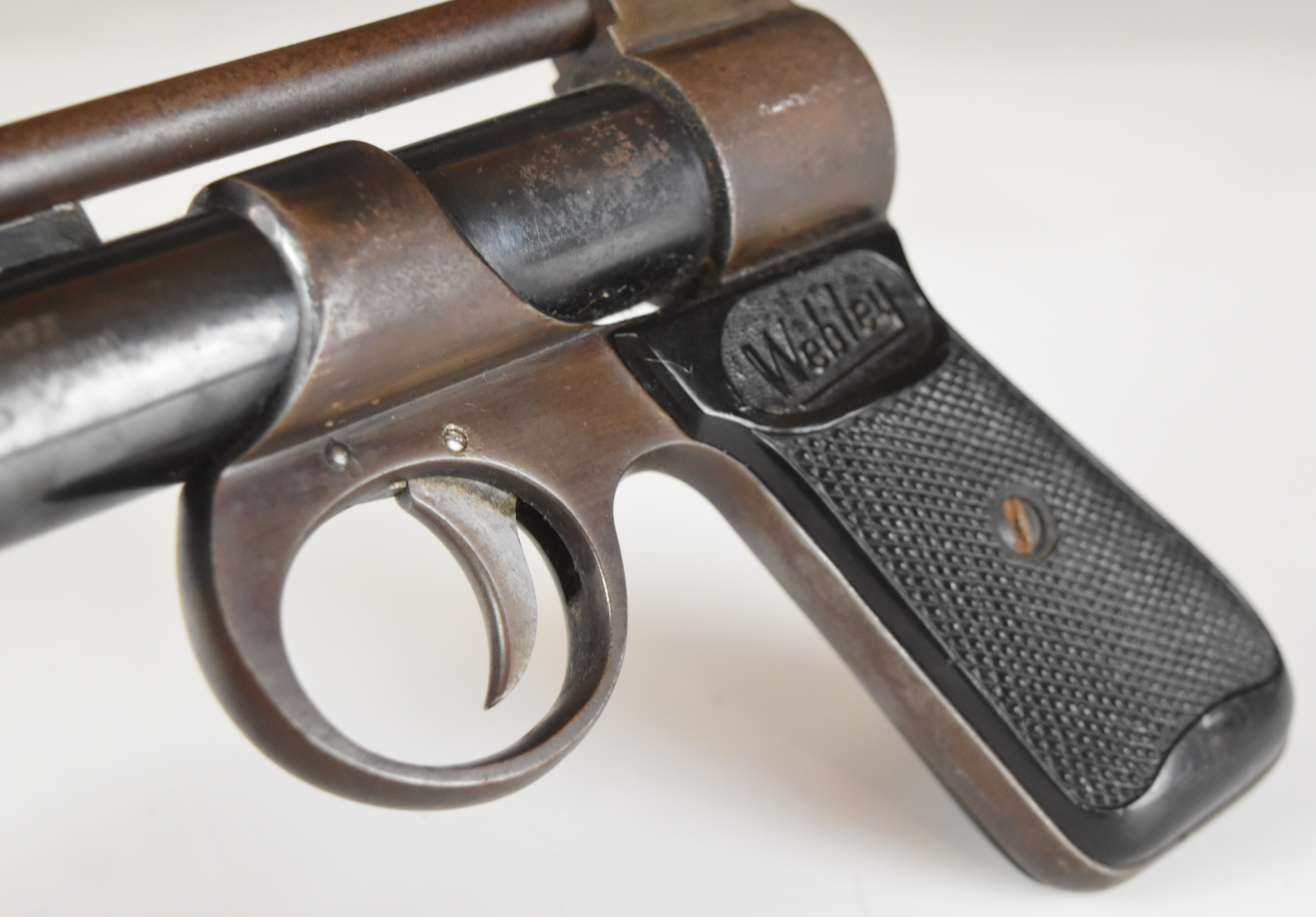 Webley Junior .177 air pistol with named and chequered composite grips and adjustable sights, serial - Image 6 of 12