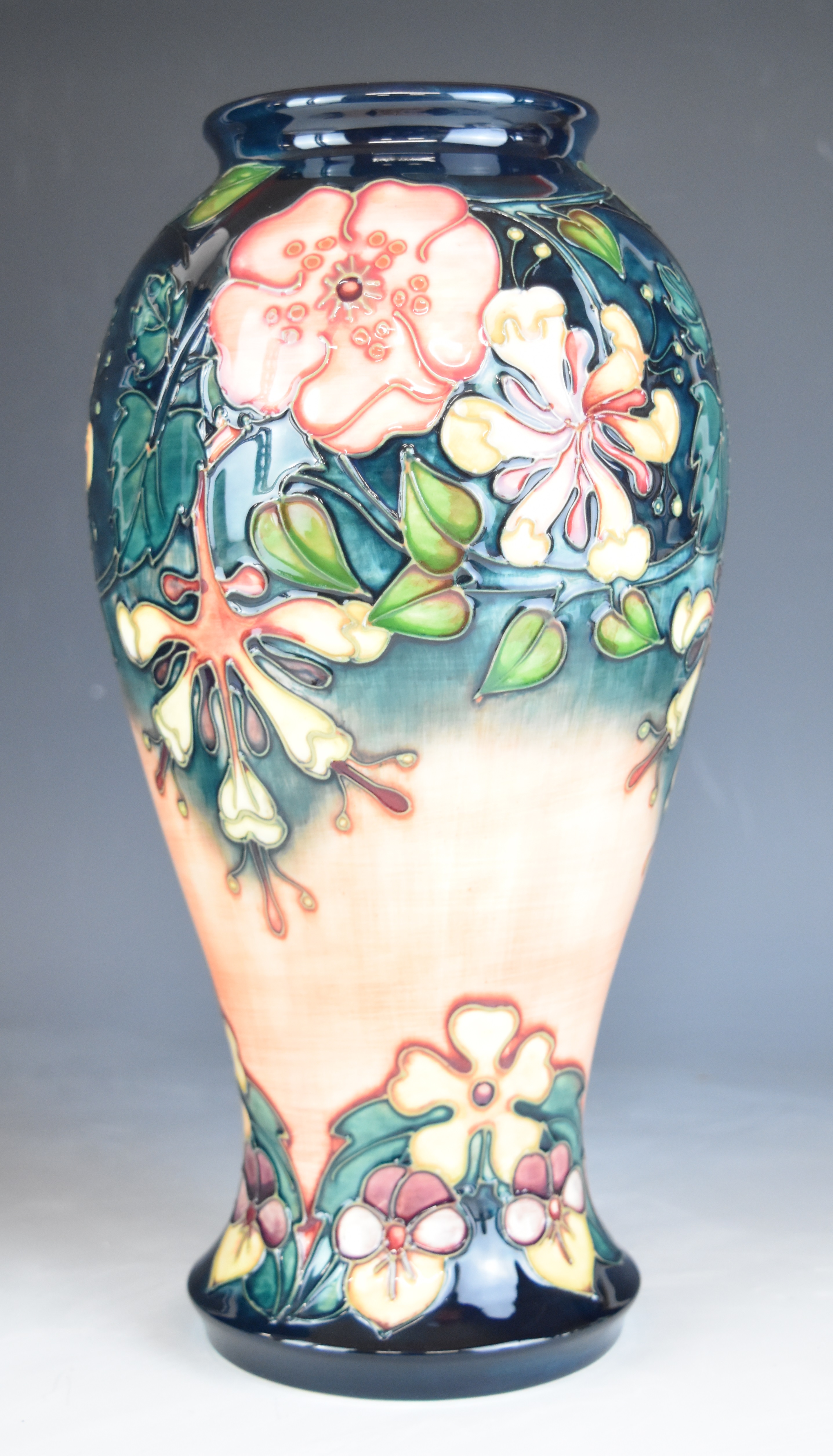 Moorcroft large baluster vase decorated in the Oberon pattern, signed and dated 93 to base, height - Image 2 of 4