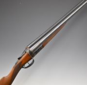 Webley & Scott 12 bore side by side ejector shotgun with named and engraved locks, engraved