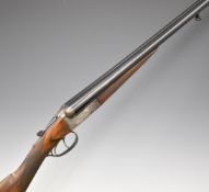 Francotte 16 bore side by side shotgun with chequered grip and forend, sling mounts, double