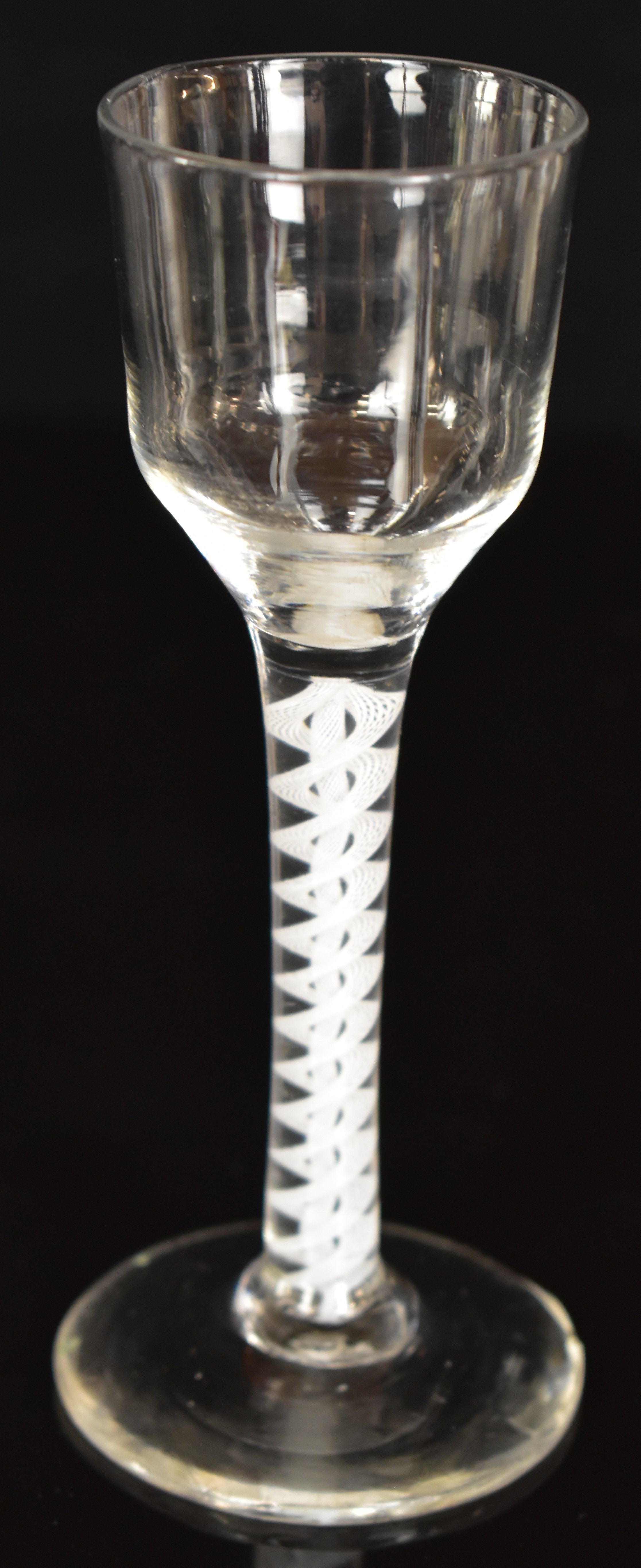 Two Georgian drinking glasses each with cotton twist stem, largest 14.5cm tall. - Image 2 of 6