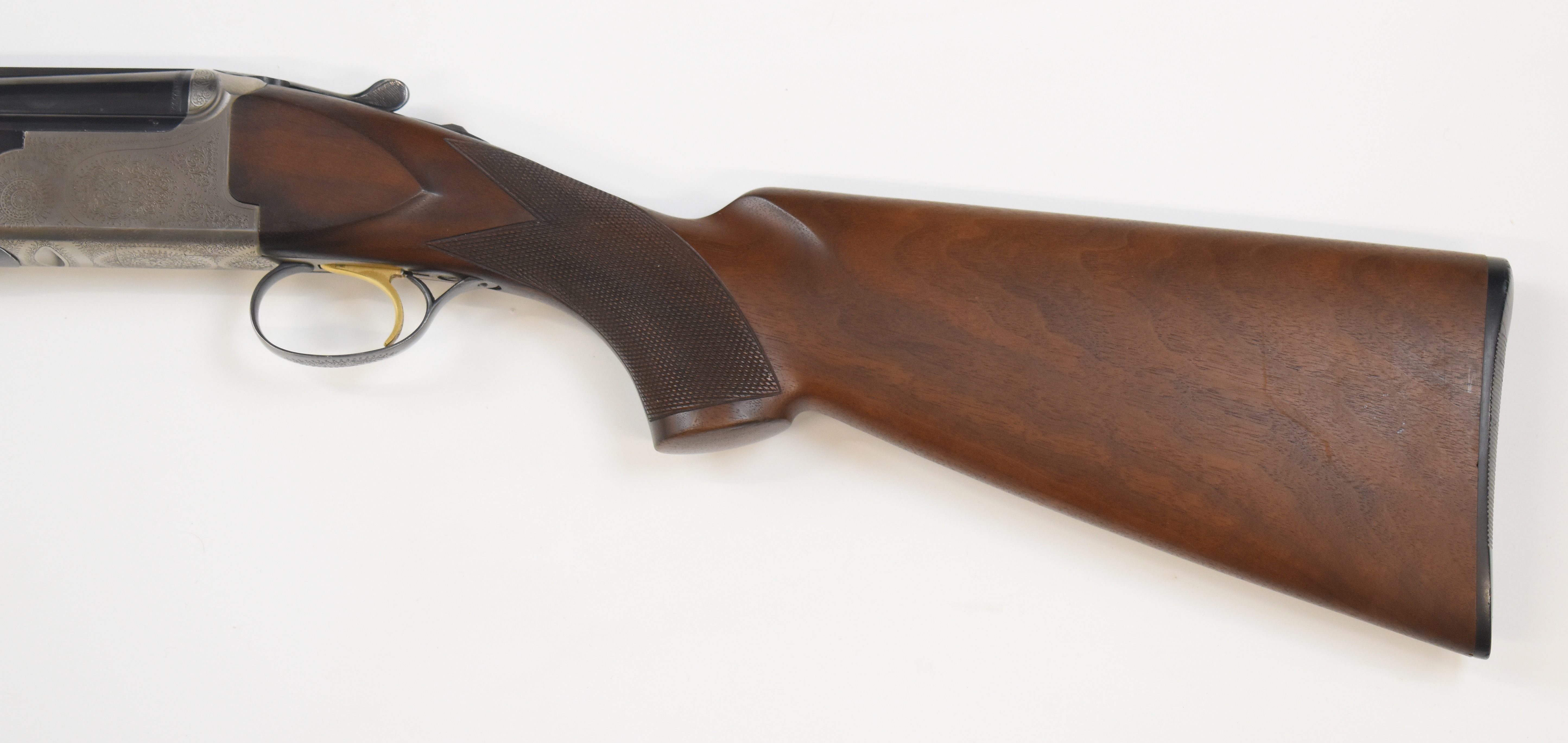 Parker-Hale 12 bore over and under ejector shotgun with named and engraved lock, engraved trigger - Image 7 of 10