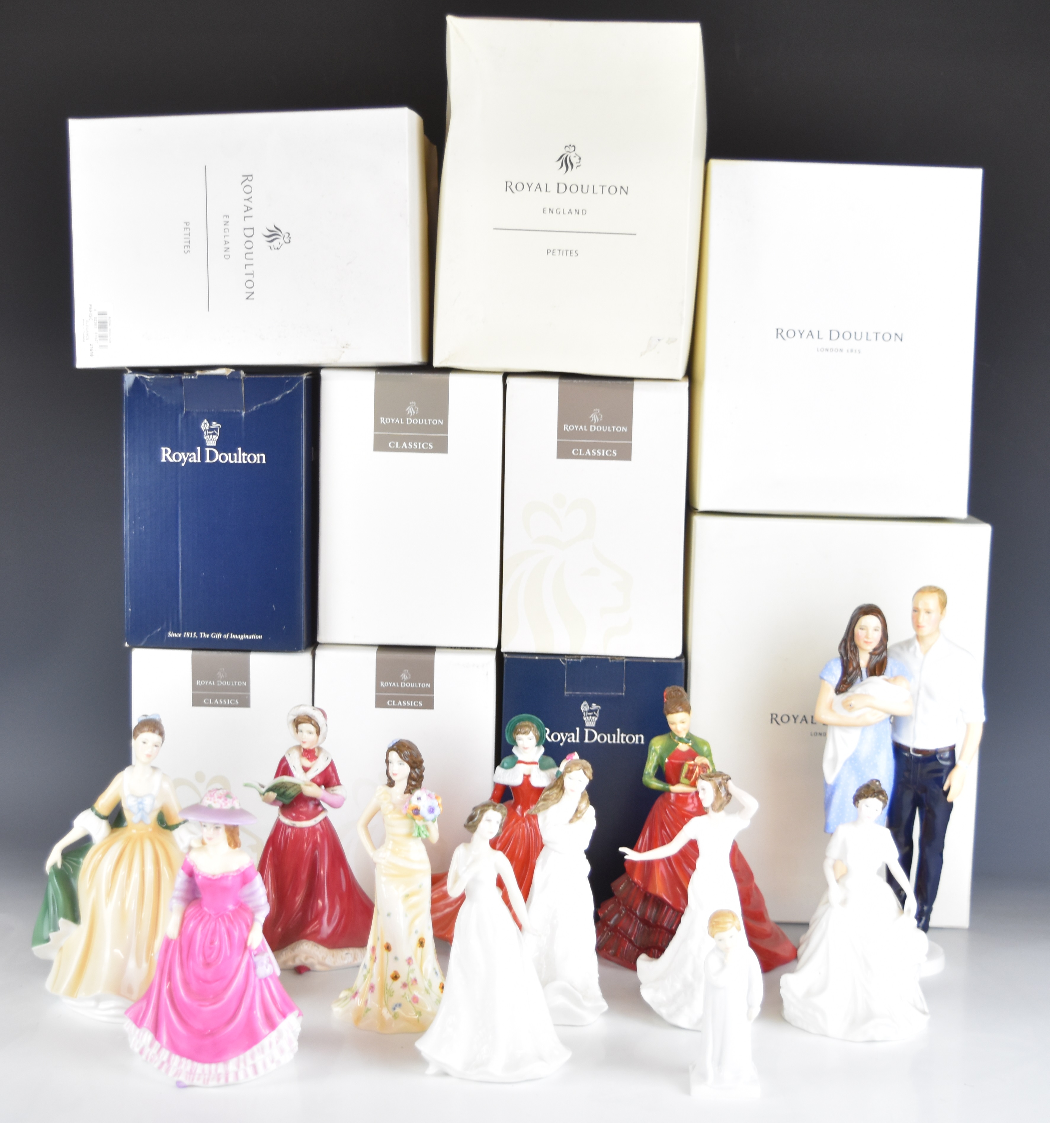 Twelve Royal Doulton figures including Prince George, Georgia, Winters Day, Harmony etc, tallest - Image 8 of 14