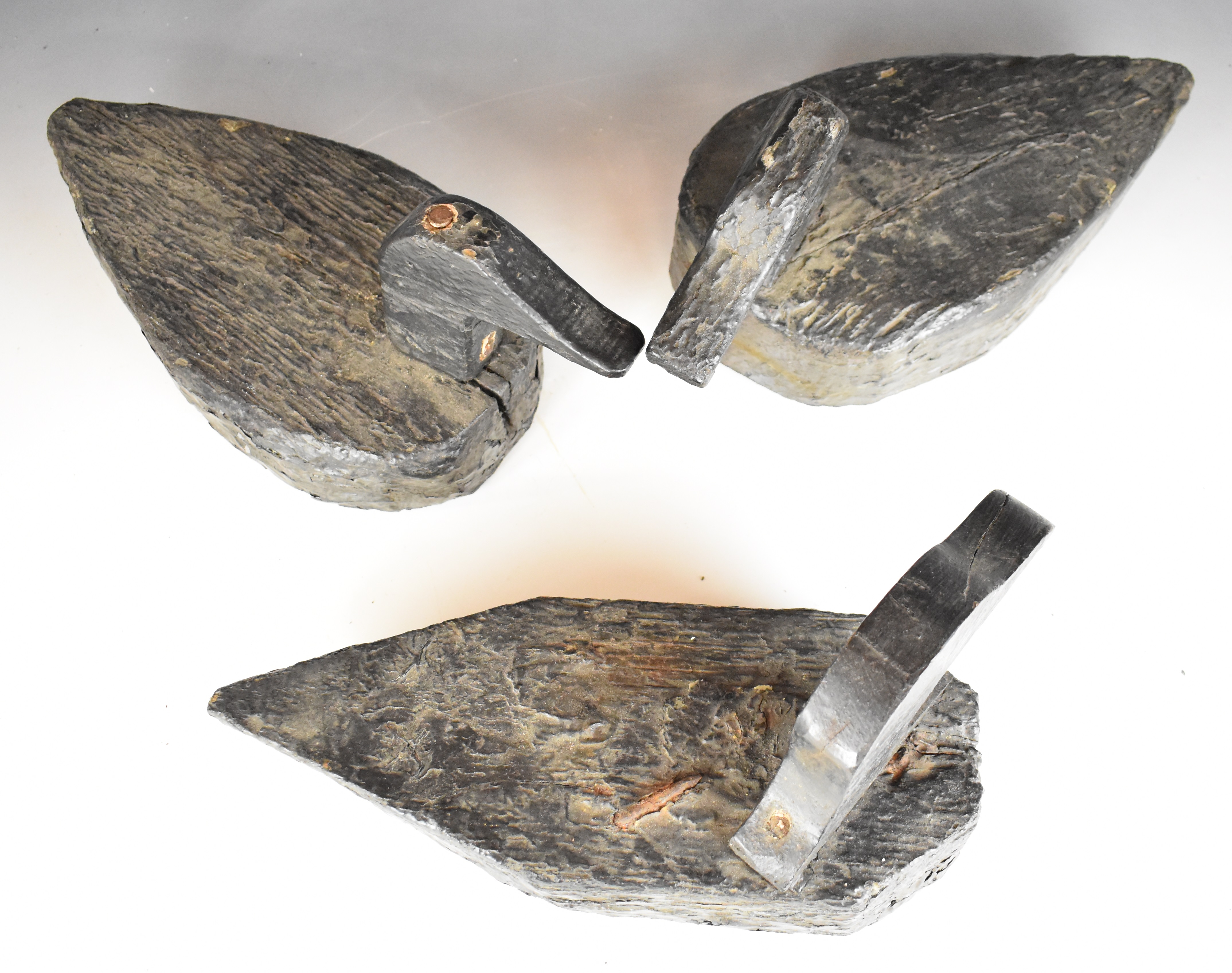 Three wooden bird shooting decoys, largest 37cm long - Image 4 of 4