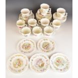 Royal Crown Derby tea ware decorated in the Posies pattern and Royal Albert Beatrix Potter tea ware,