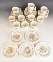 Royal Crown Derby tea ware decorated in the Posies pattern and Royal Albert Beatrix Potter tea ware,