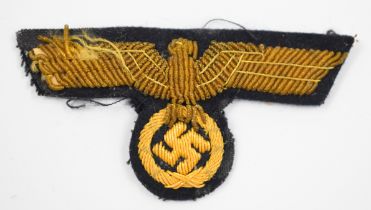 German WW2 Nazi Third Reich cloth / gold thread eagle badge