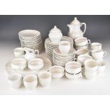 Berlin porcelain twelve place setting tea and coffee set with relief moulded decoration,