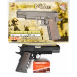 KWC M45 A1 .177 CO2 air pistol with chequered grips and 21 shot magazine, serial number 48016179, in