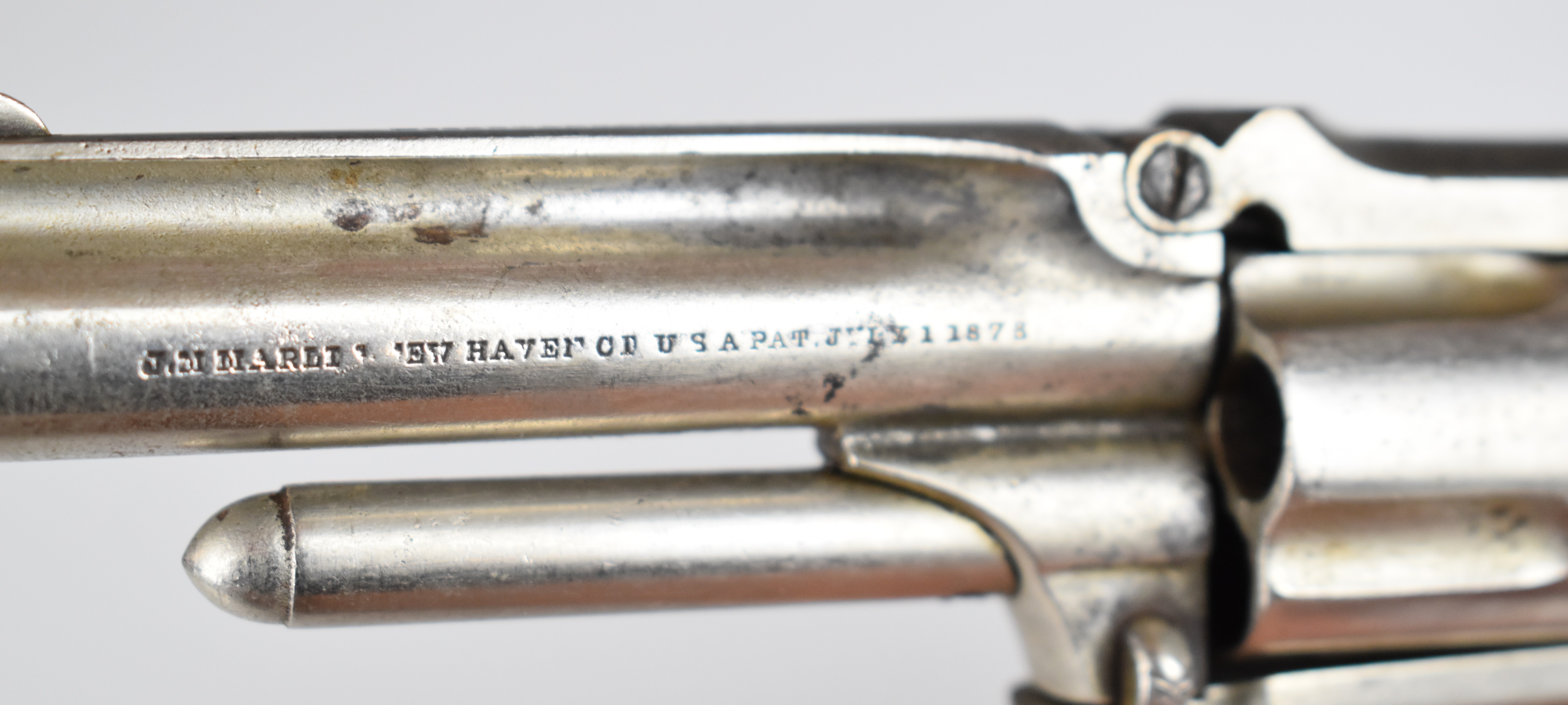 J M Marlin No 82 Standard .32 rimfire five-shot single-action revolver with nickel plated frame, - Image 9 of 13