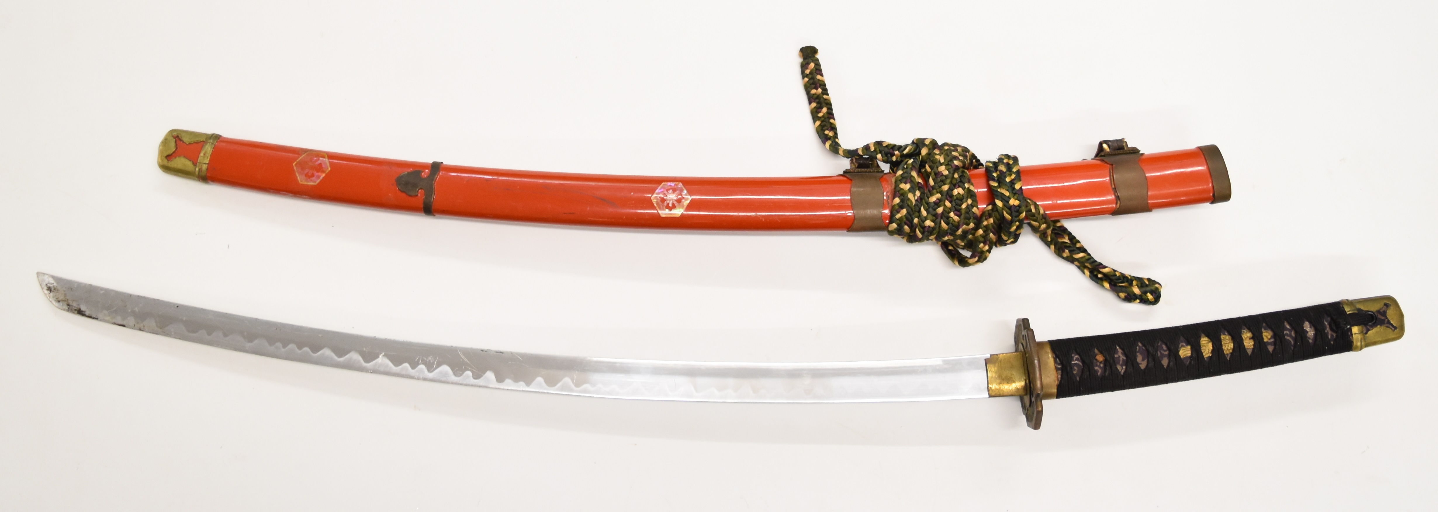 Modern Samurai sword with bound handle, 65cm curved blade, scabbard and carry cord. PLEASE NOTE - Image 2 of 10