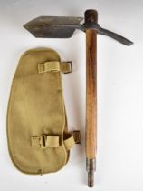 British WW2 entrenching tool dated 1941 with Chillington and broad arrow mark and cover dated 1943