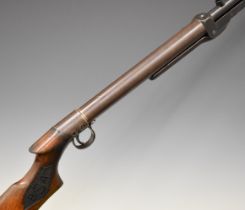 BSA .22 under-lever air rifle with named and chequered semi-pistol grip and adjustable trigger and