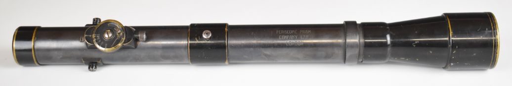 WWI Periscopic Prism Company Ltd of London Lee-Enfield adjustable sniper rifle scope, 31.3cm long.