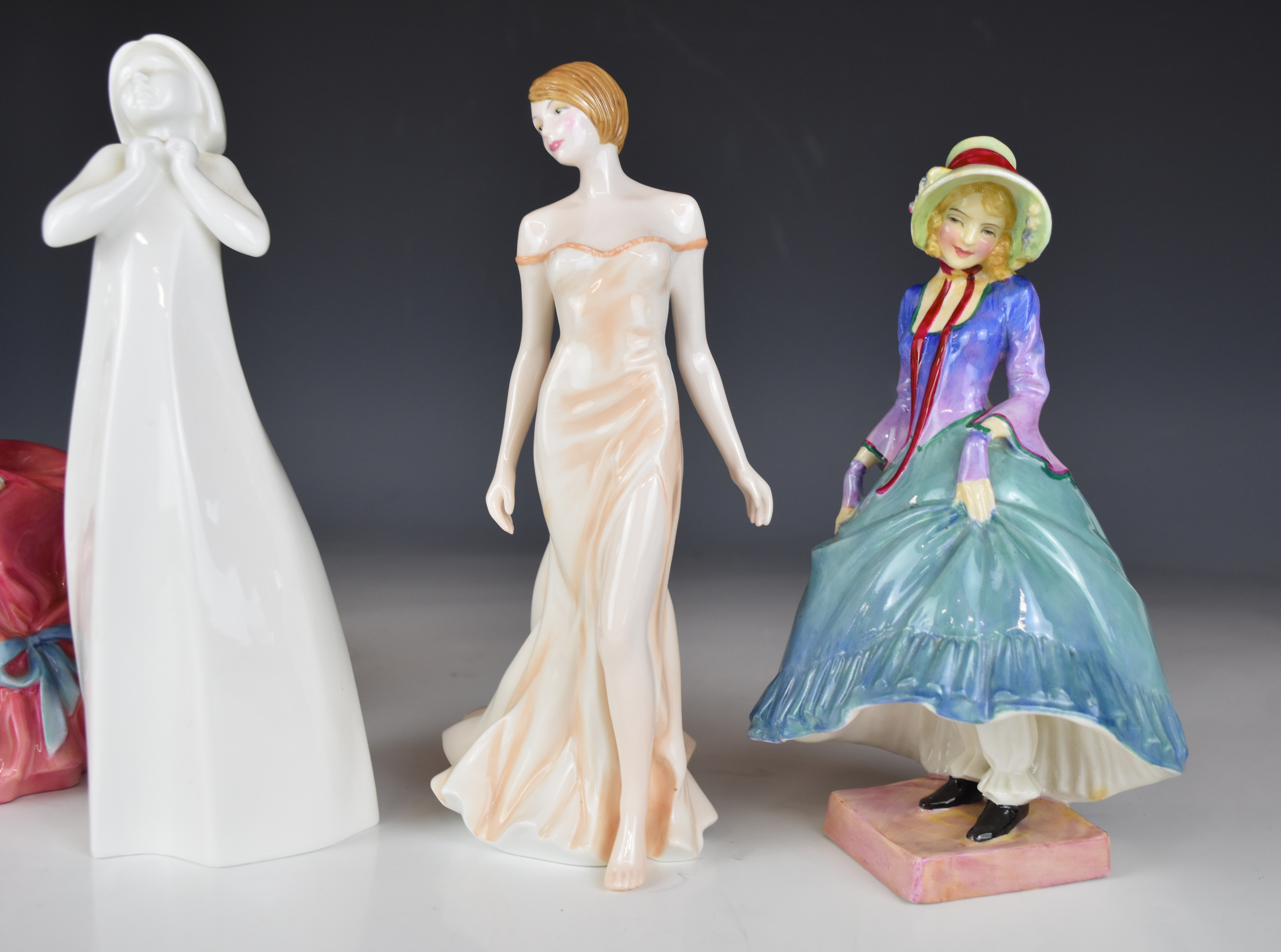 Eleven Royal Doulton figurines including several older examples Irene, Penelope, Pantalettes, - Image 7 of 20