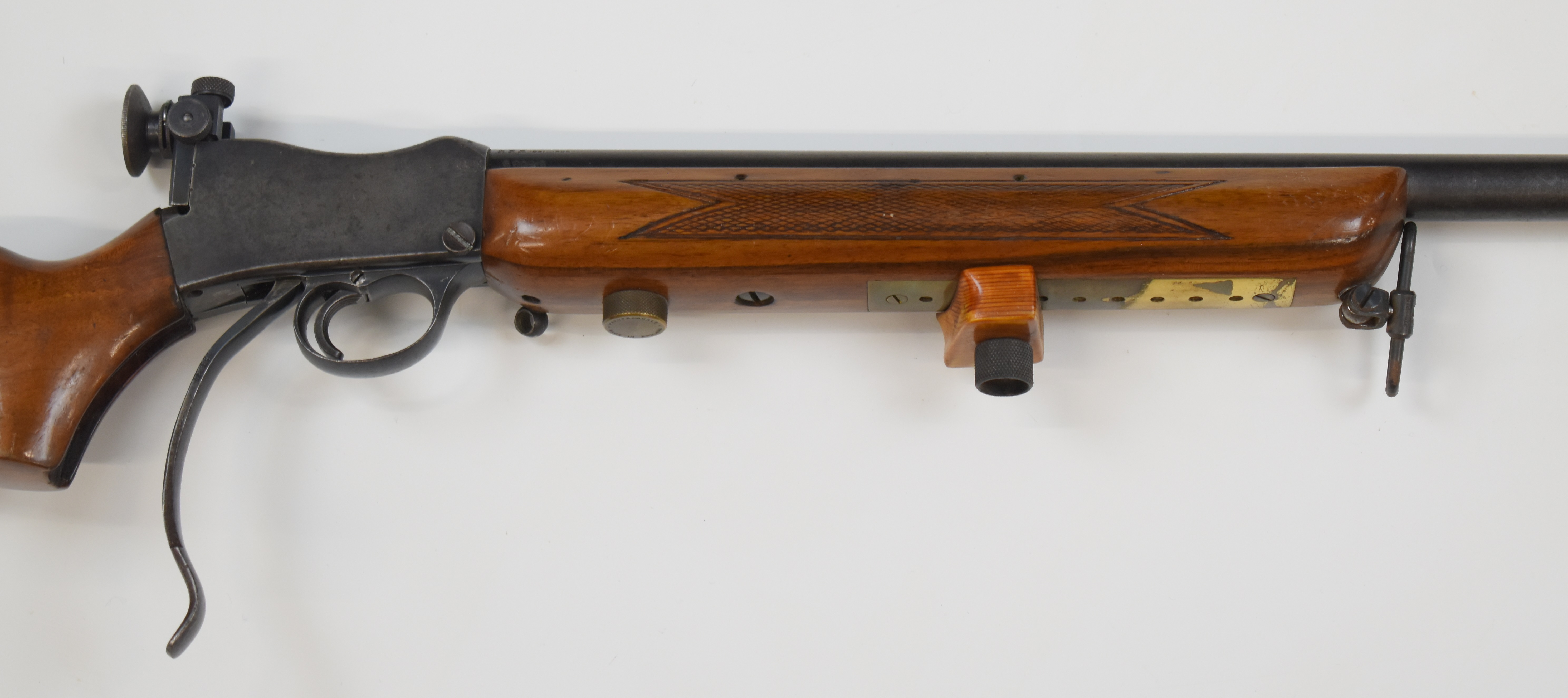 BSA .220 underlever-action target rifle with semi-pistol grip, raised cheek piece, sling mounts, BSA - Image 4 of 10