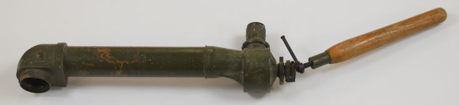 British WW2 periscope No14 Mk14, number 10238, with broad arrow mark and detachable wooden handle