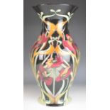 Moorcroft prestige vase 'In Praise of Poppies' with 'Trial 22-7-11' to base and label stating
