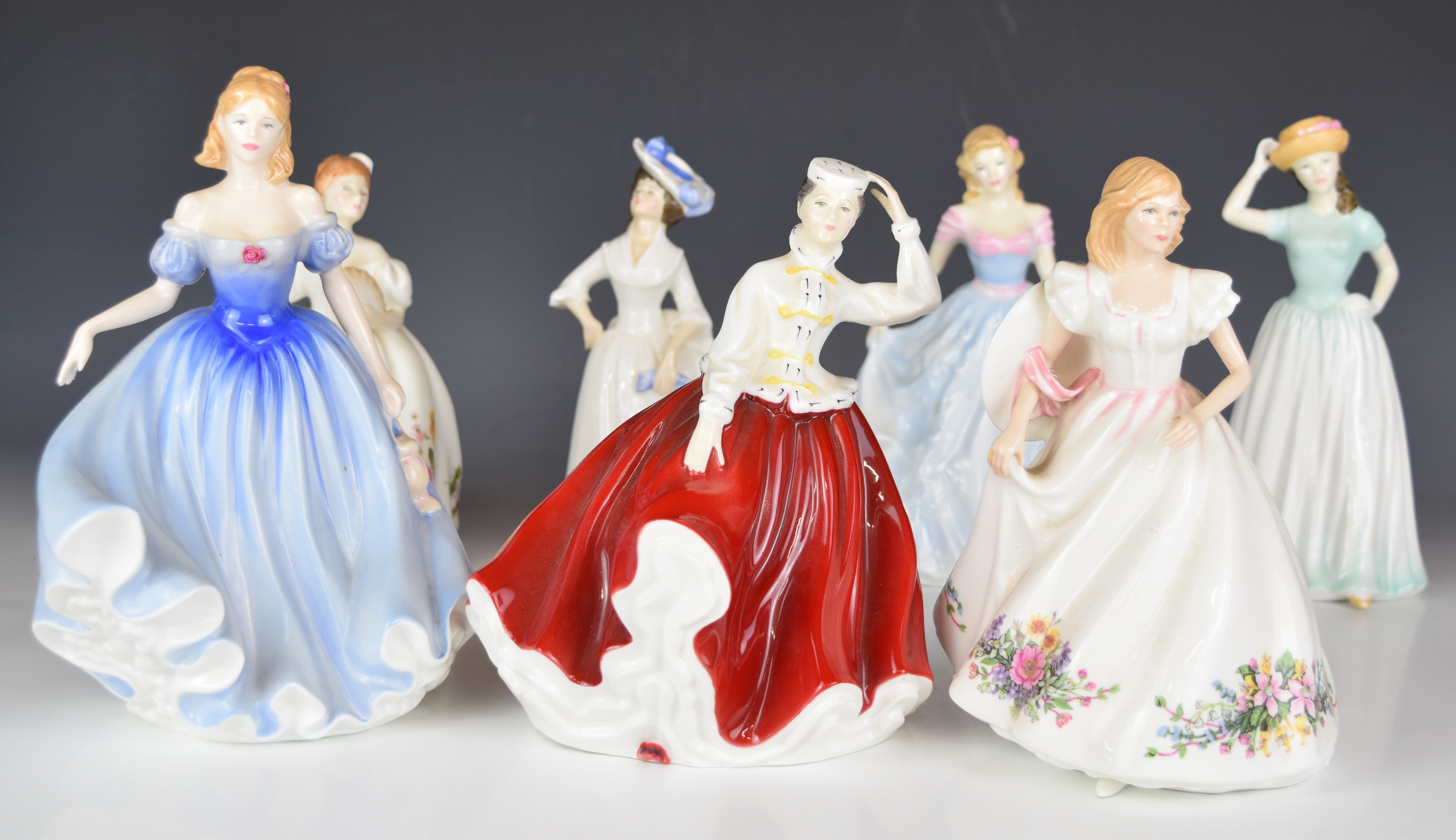Ten Royal Doulton figurines including Country Rose, Marilyn, Adele, Faith etc, tallest 25cm - Image 11 of 14