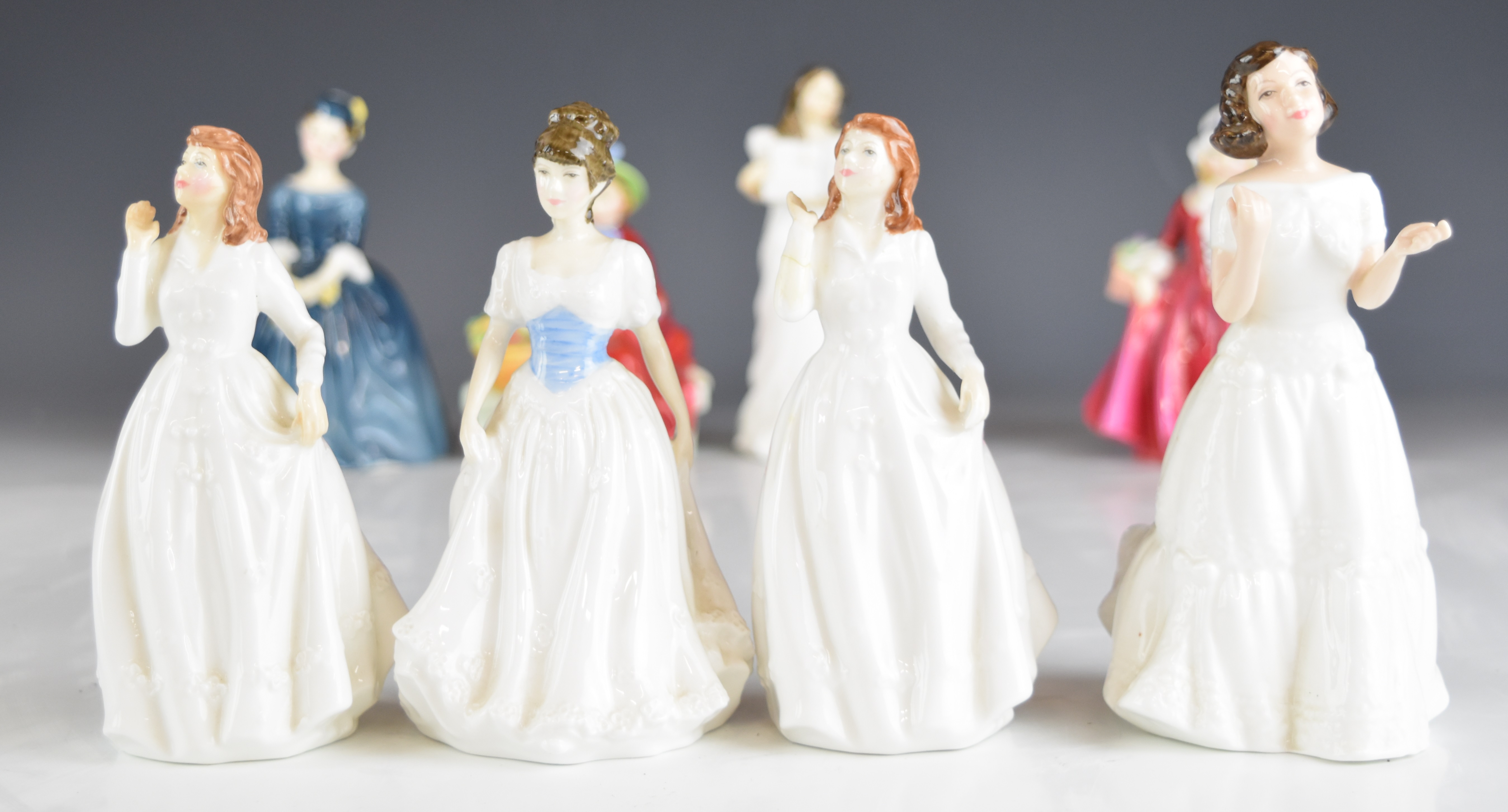 Ten Royal Doulton figurines including Kate Greenaway, Tess, Rose, Lavinia, Linda, two Dickens - Image 13 of 14