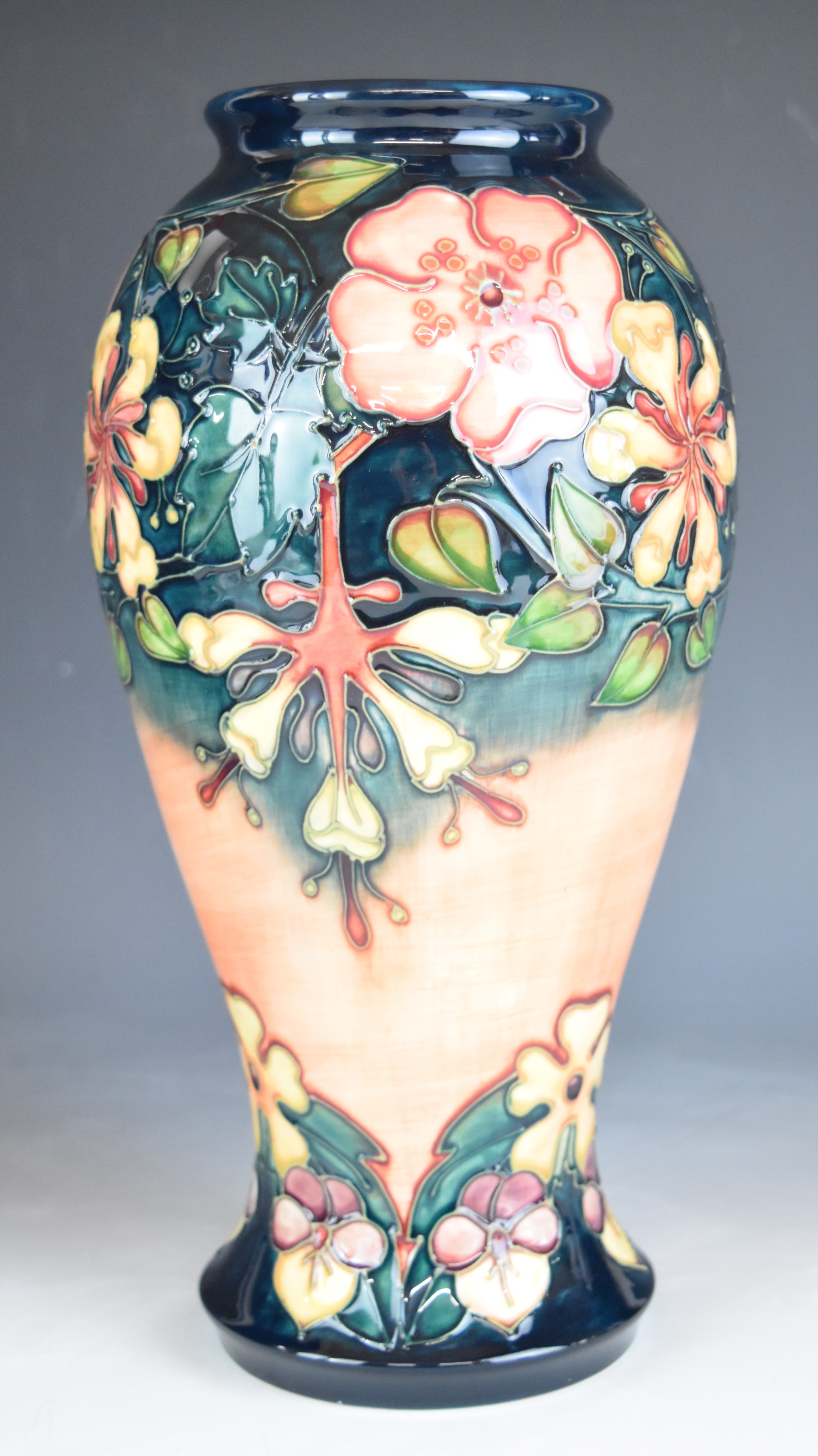 Moorcroft large baluster vase decorated in the Oberon pattern, signed and dated 93 to base, height - Image 3 of 4