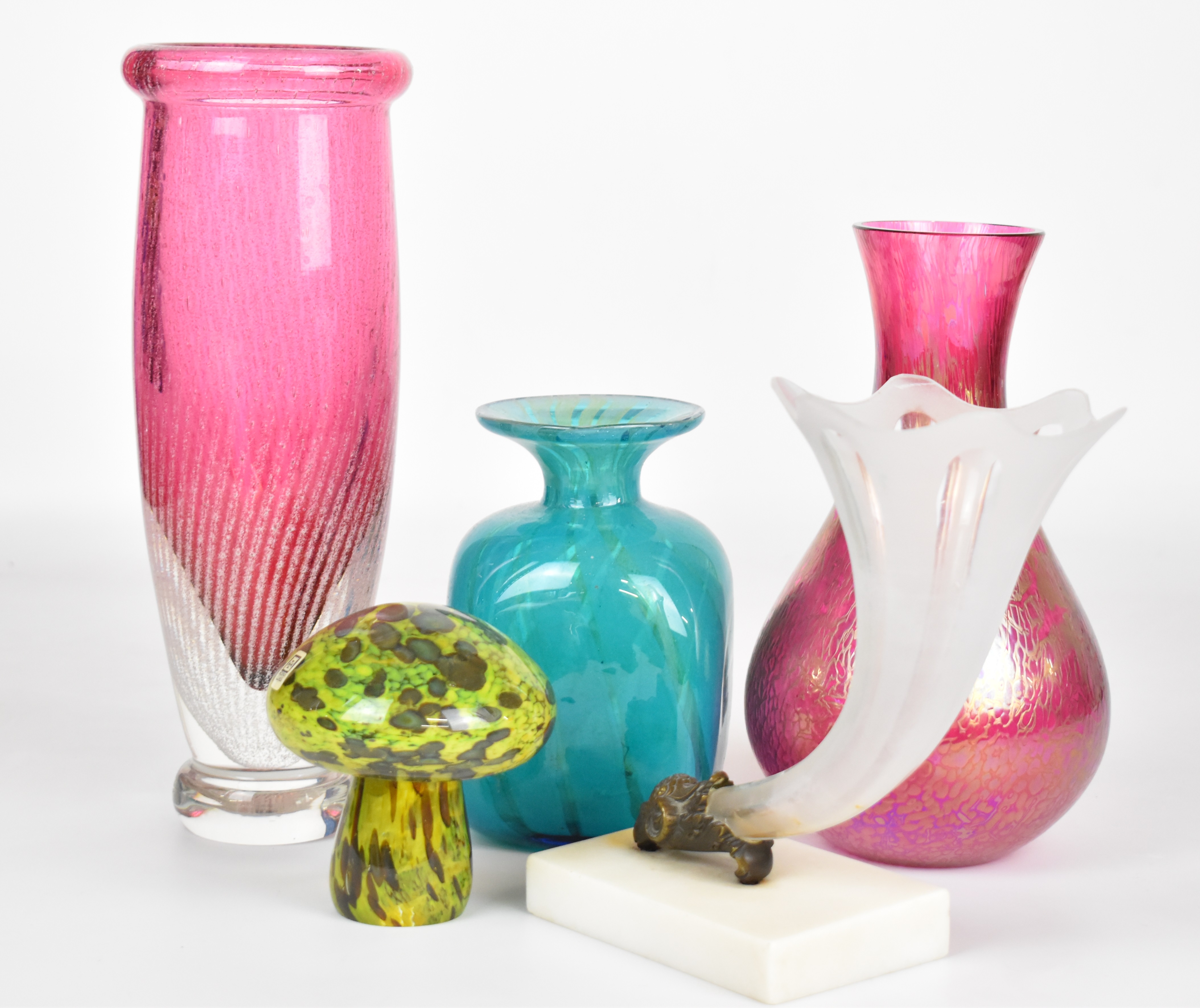 Five pieces of glassware including Mdina, Royal Brierley etc, largest 28cm tall. - Image 2 of 12