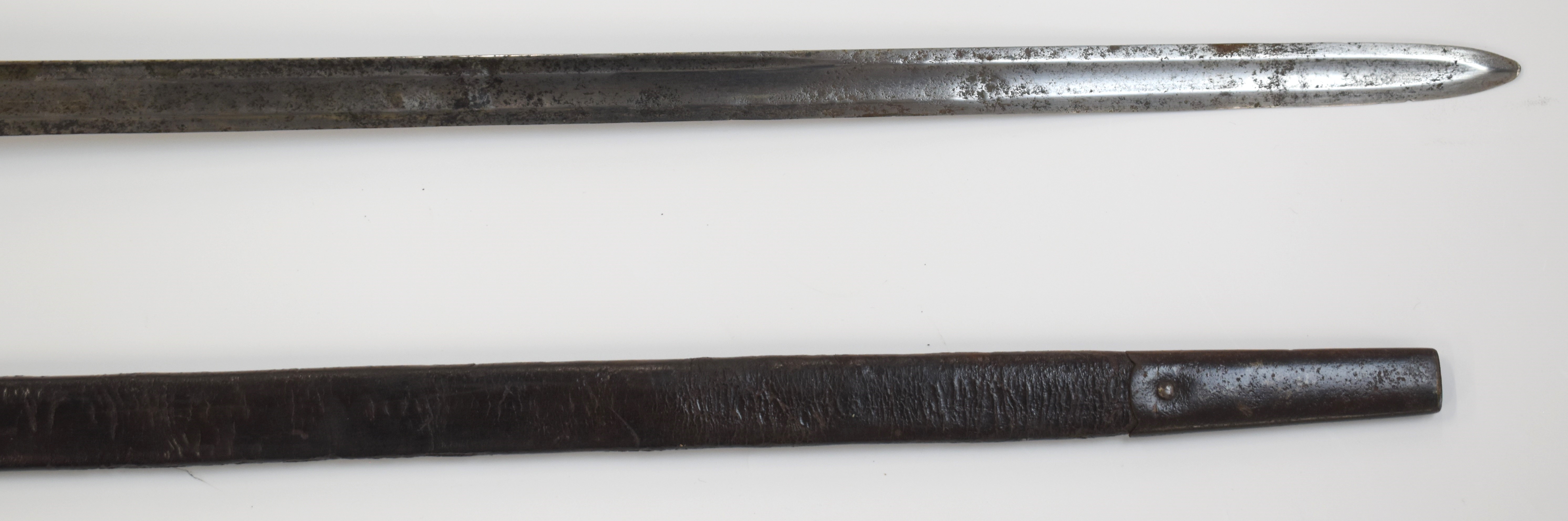 British Army Heavy Cavalry 1788 pattern Trooper's sword with three bar hilt, 92cm straight single - Image 19 of 24