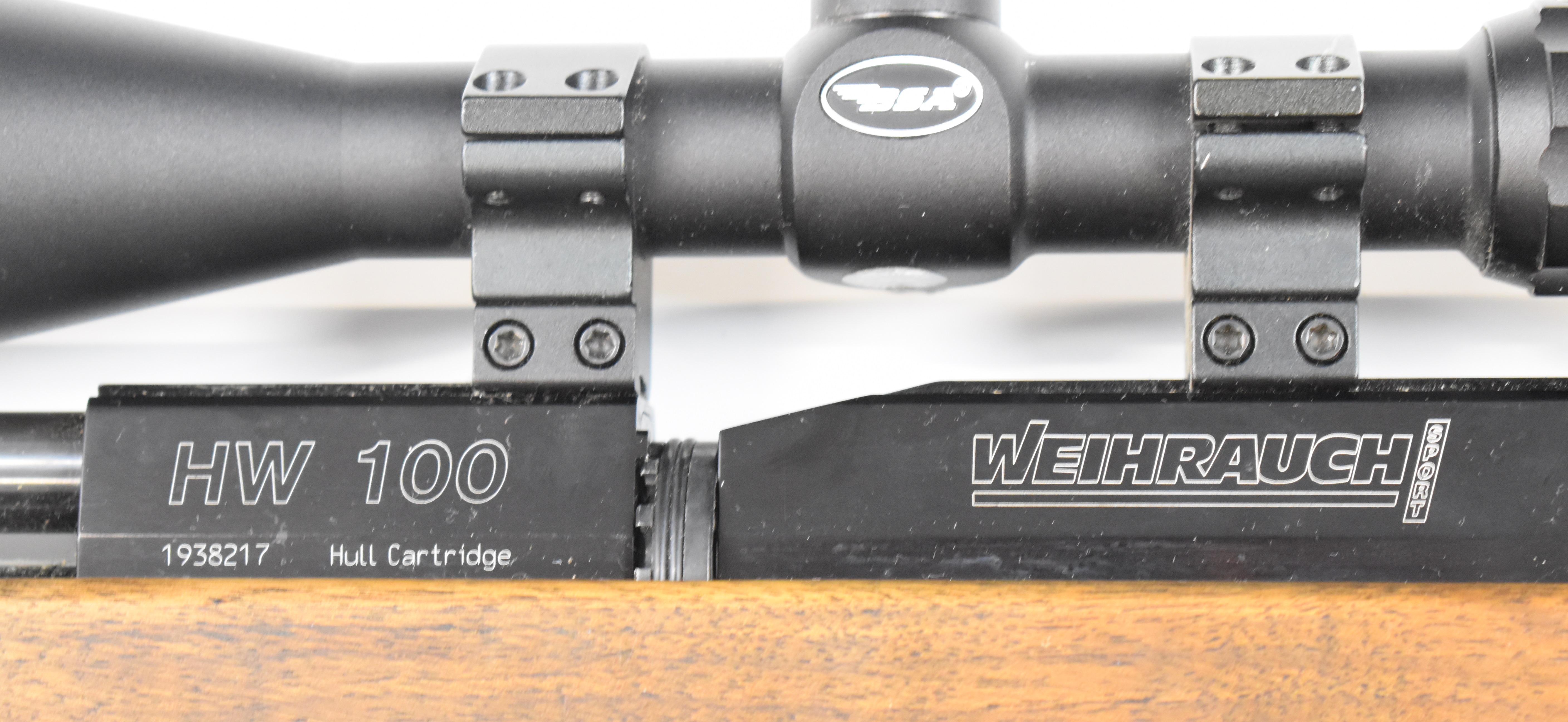 Weihrauch HW100 .22 PCP air rifle with textured semi-pistol grip, raised cheek piece, adjustable - Image 10 of 11