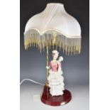 Vittorio Sabadin for Capodimonte / Naples figural table lamp, height with shade 63cm